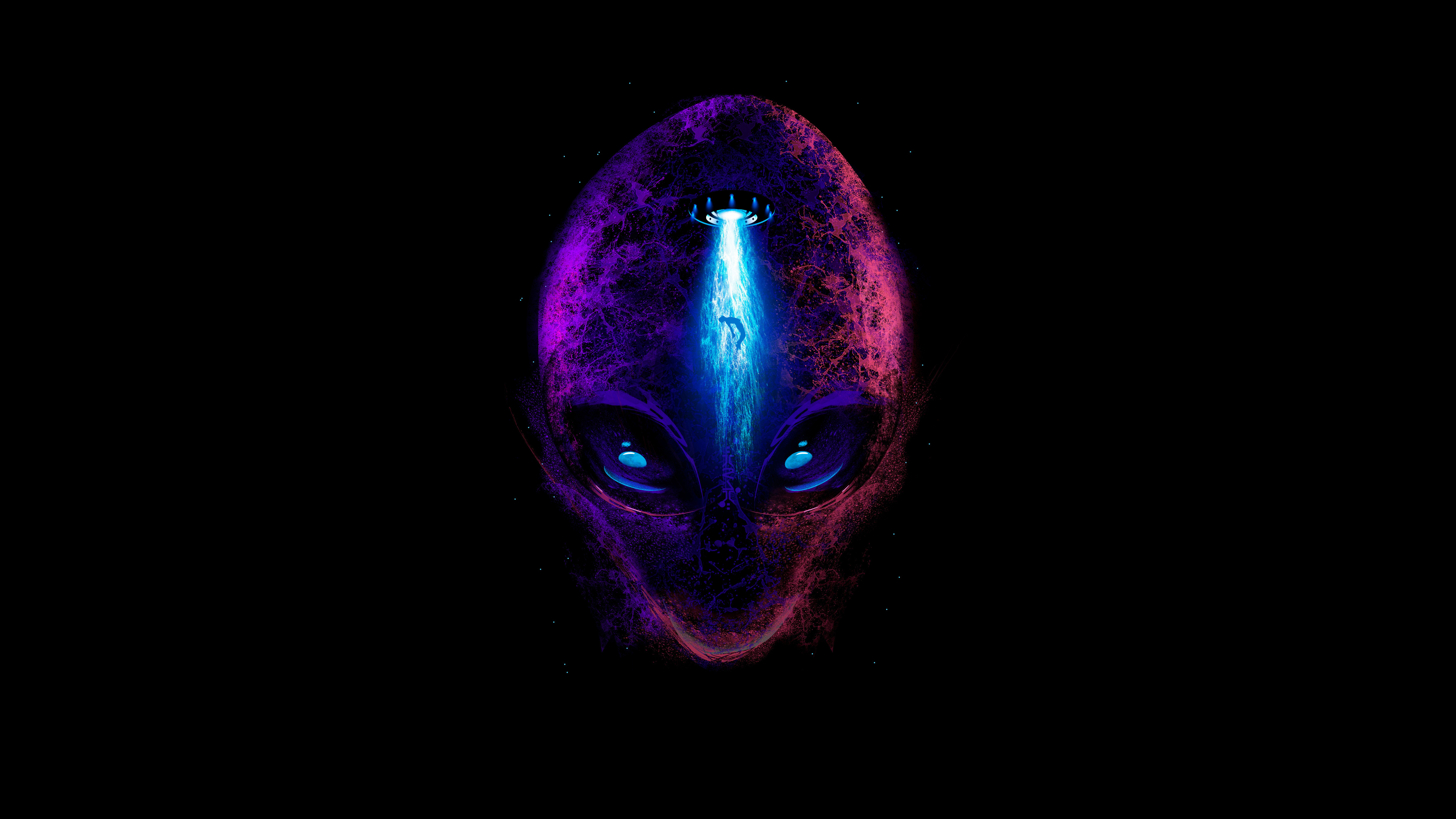Alien, Außerirdischer, AMOLED, Schwarzer Hintergrund, 5K