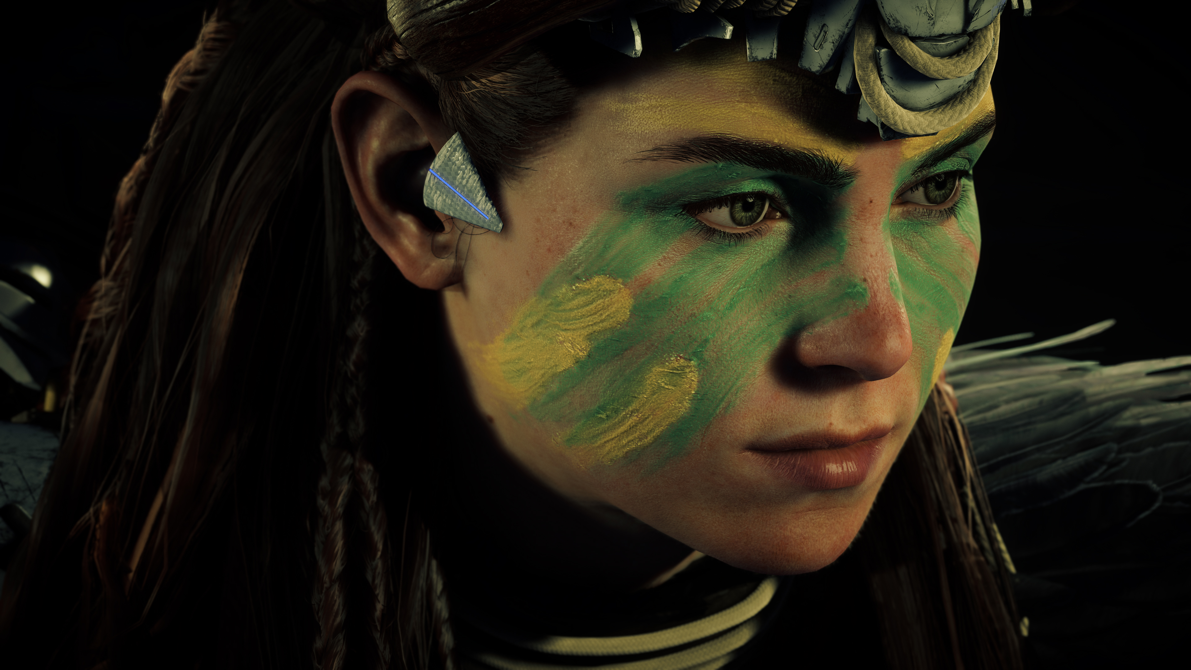 Aloy, Cosplay, Horizon Forbidden West, Dunkler Hintergrund