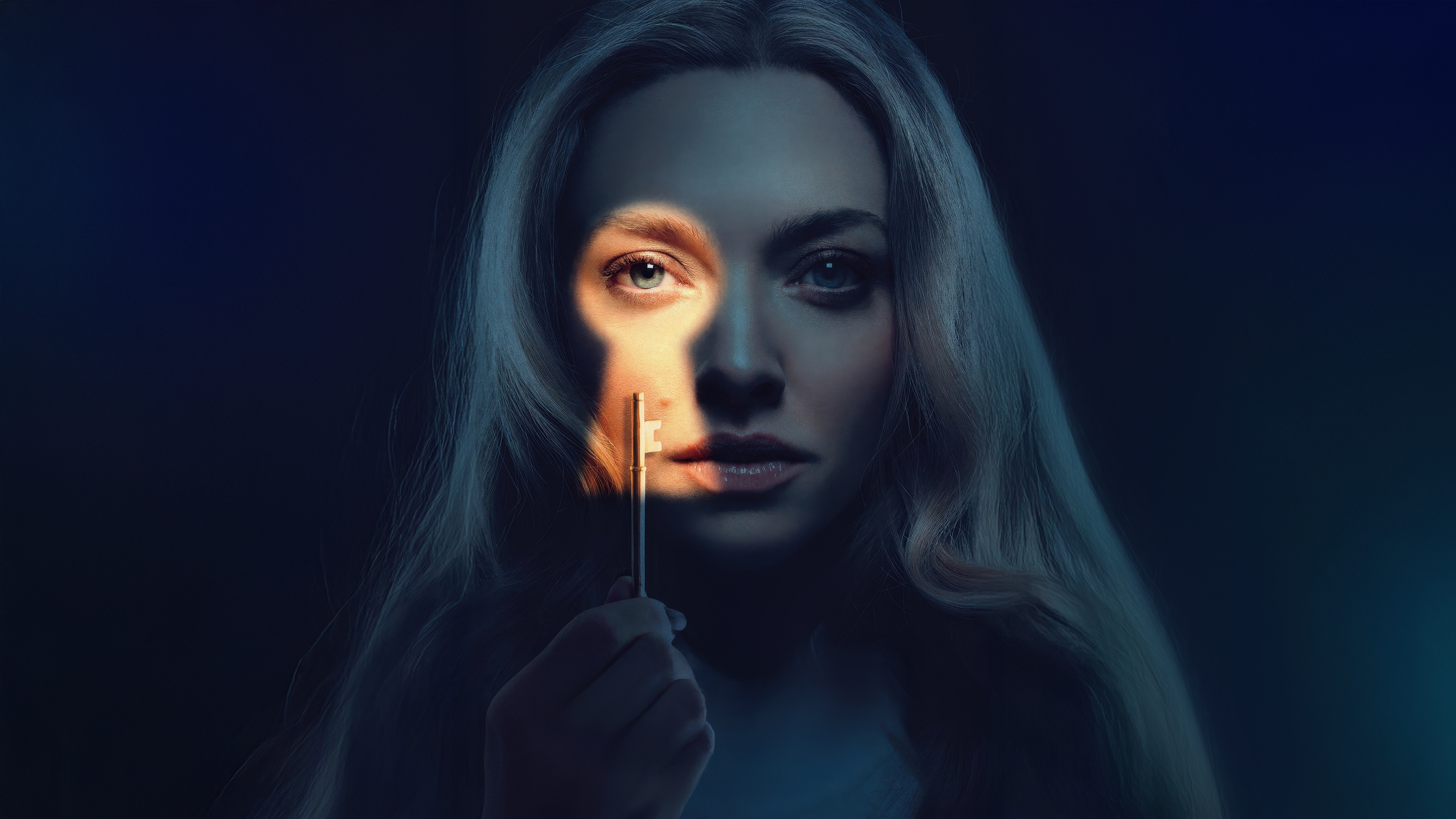 Amanda Seyfried, The Housemaid, 2025 Filme, Dunkler Hintergrund, 5K