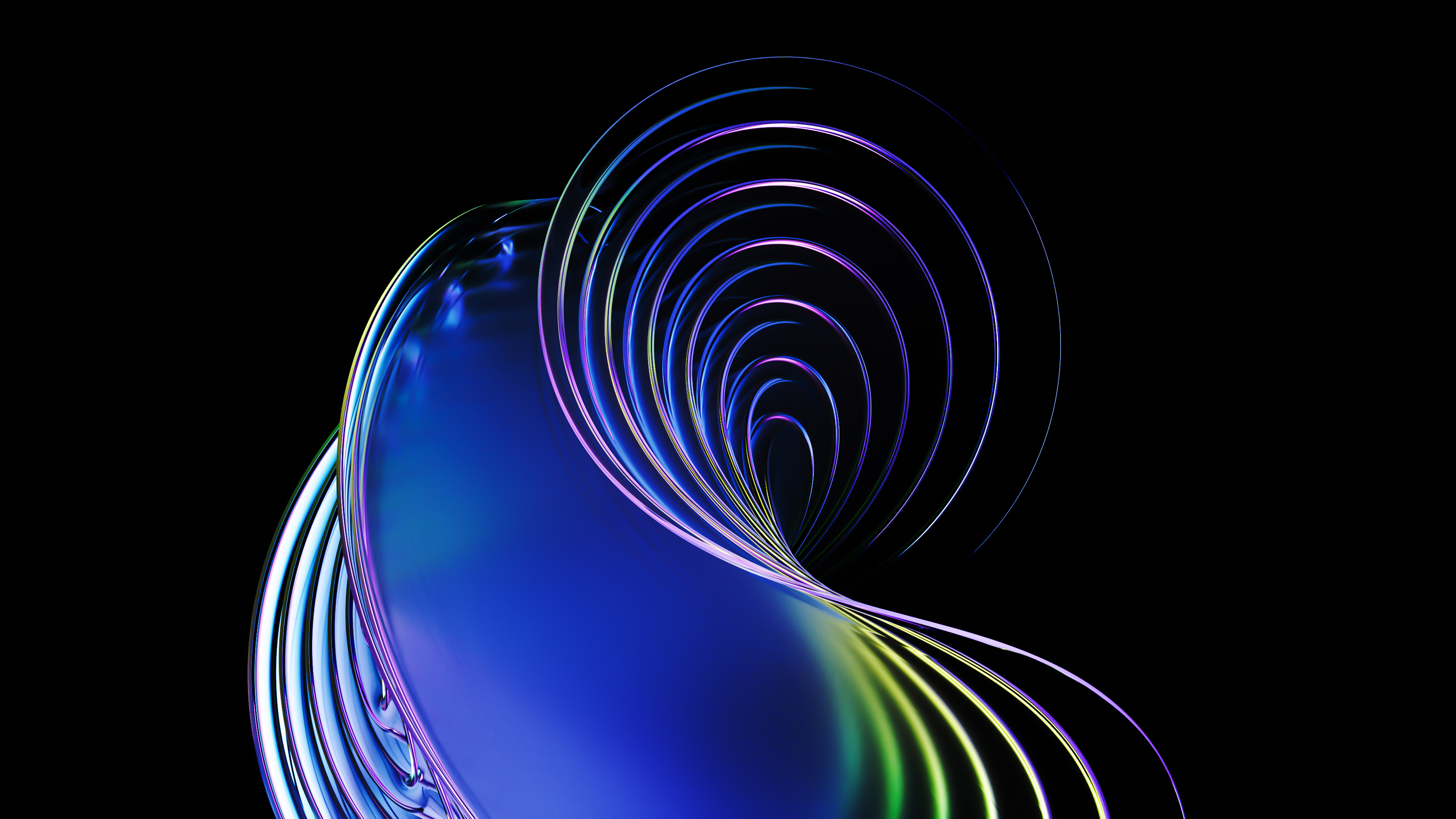 AMOLED, abstrakte Kunst, Wirbel, schwarzer Hintergrund