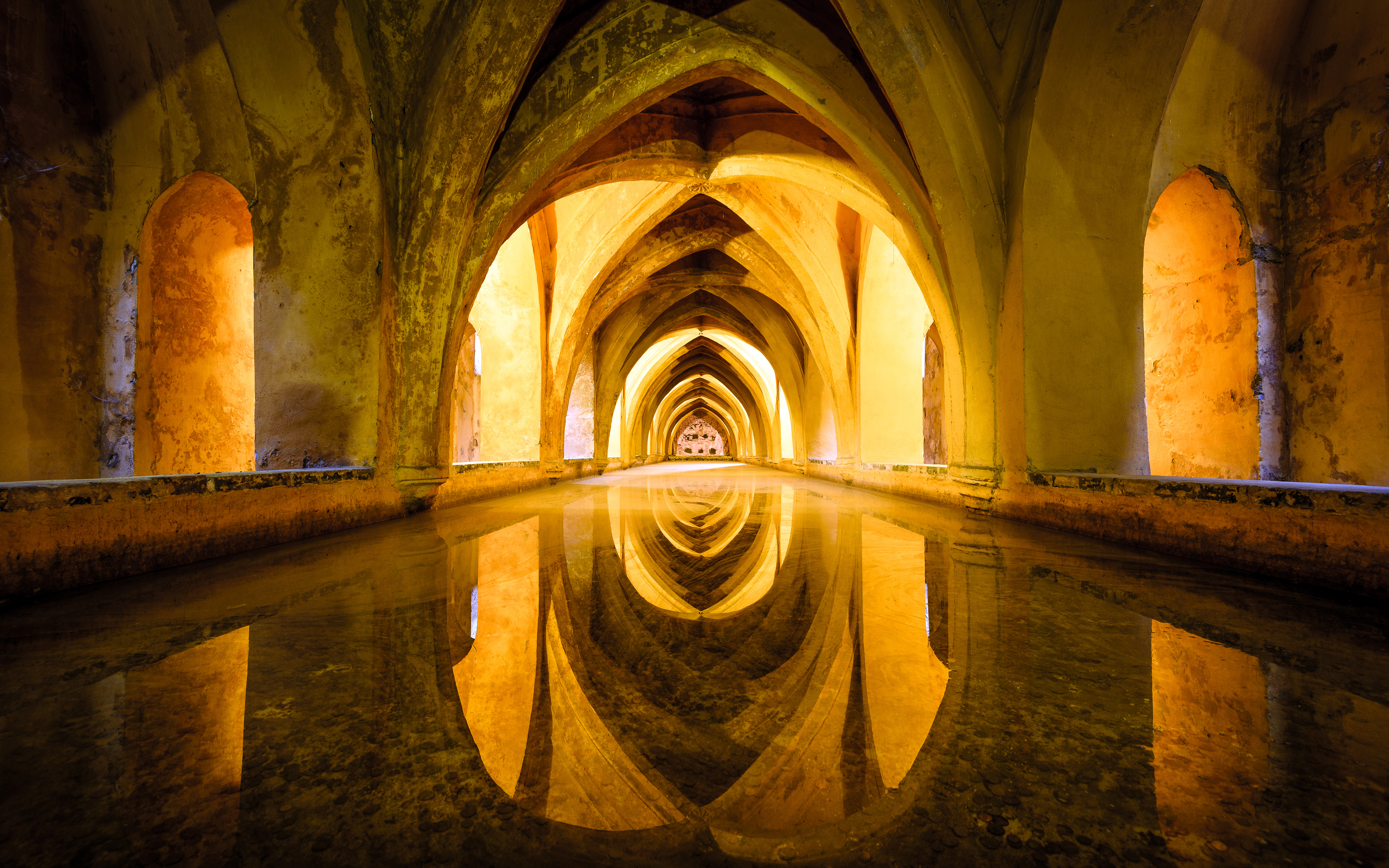 Antike Architektur, Real Alcázar von Sevilla, Königspalast, Spanien, 5K