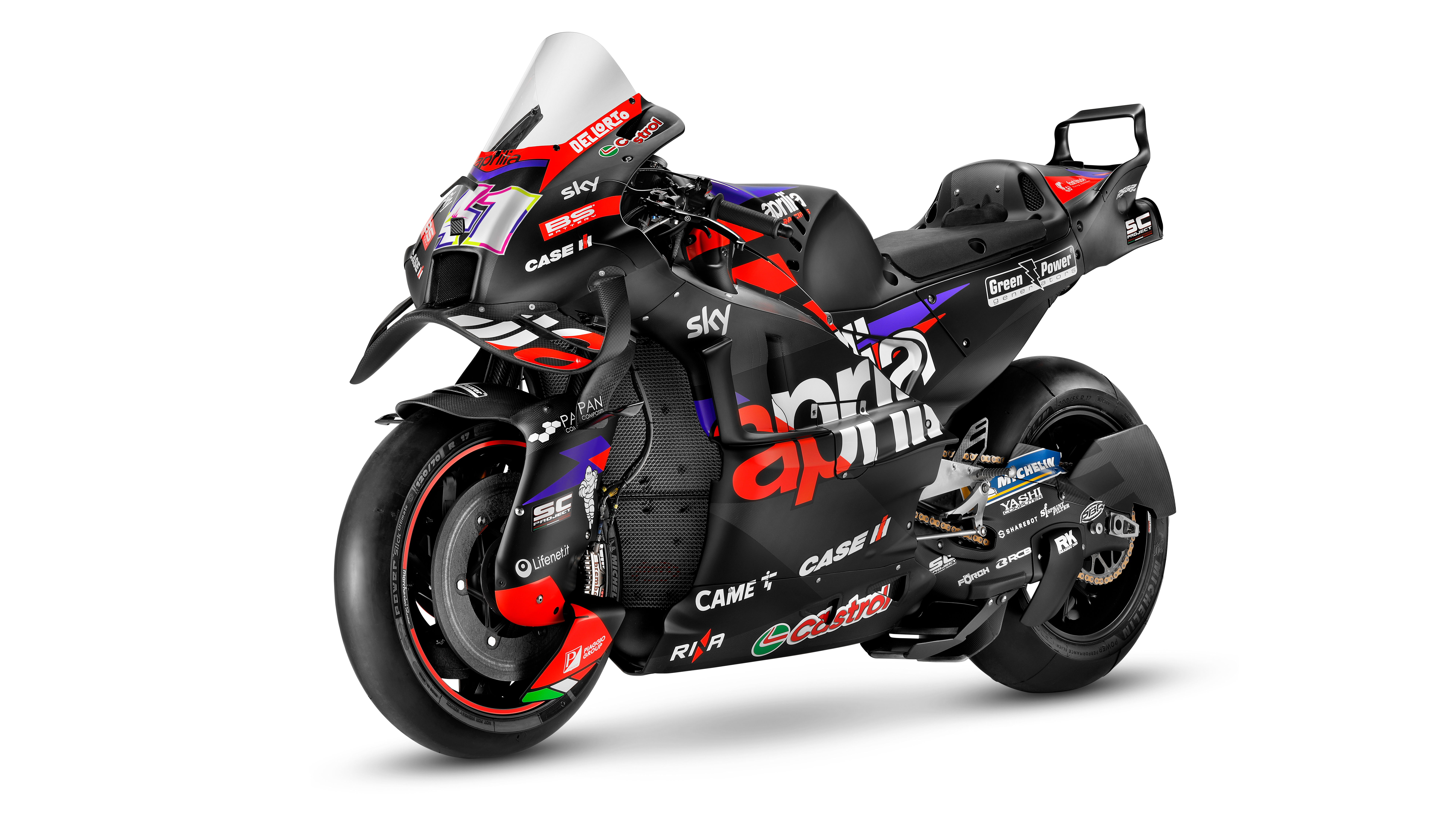 Aprilia RS-GP, 2024, 5K, 8K, Rennmotorräder, Weißer Hintergrund