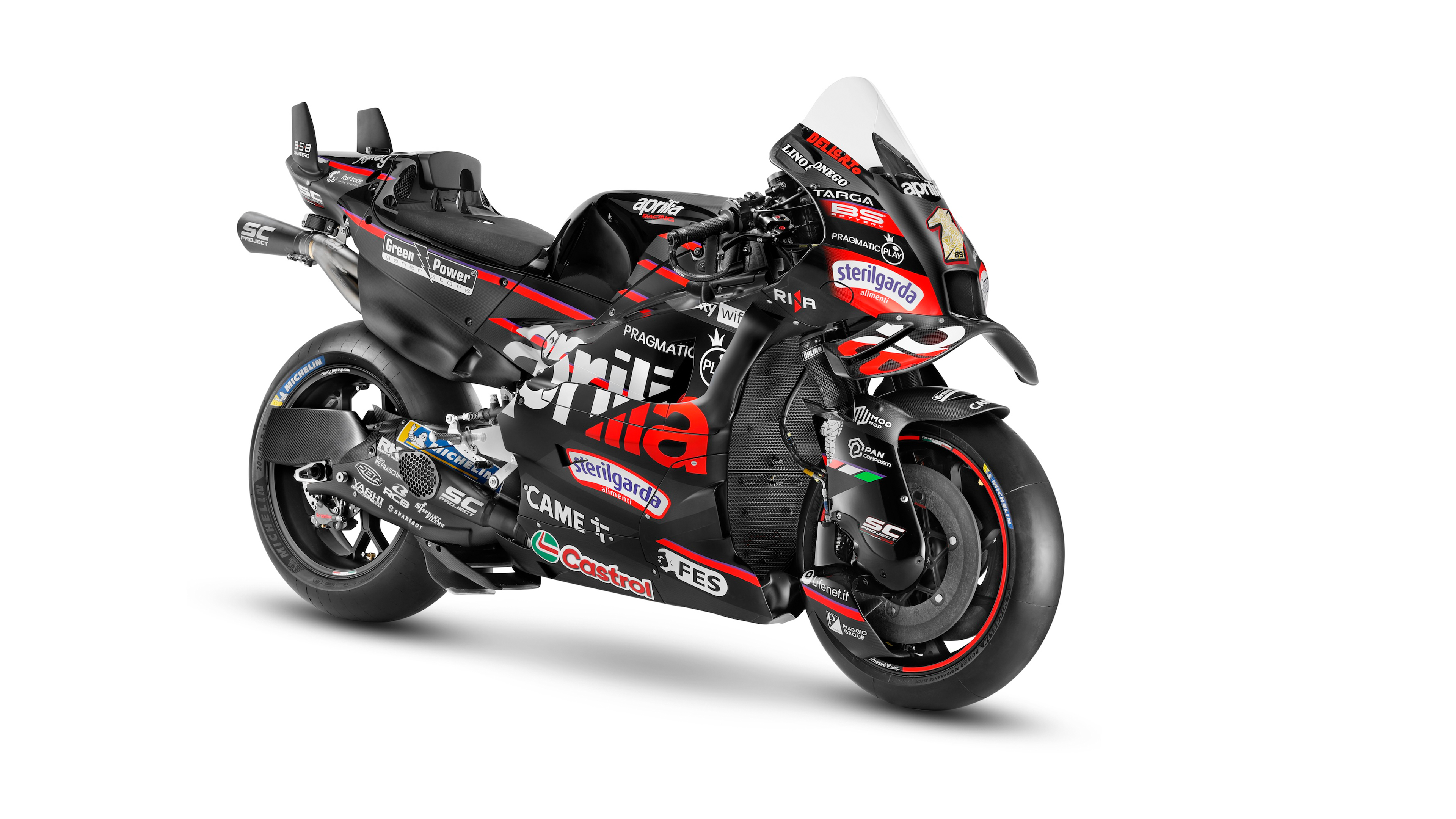 Aprilia RS-GP25, Sportmotorräder, Weißer Hintergrund, 2025