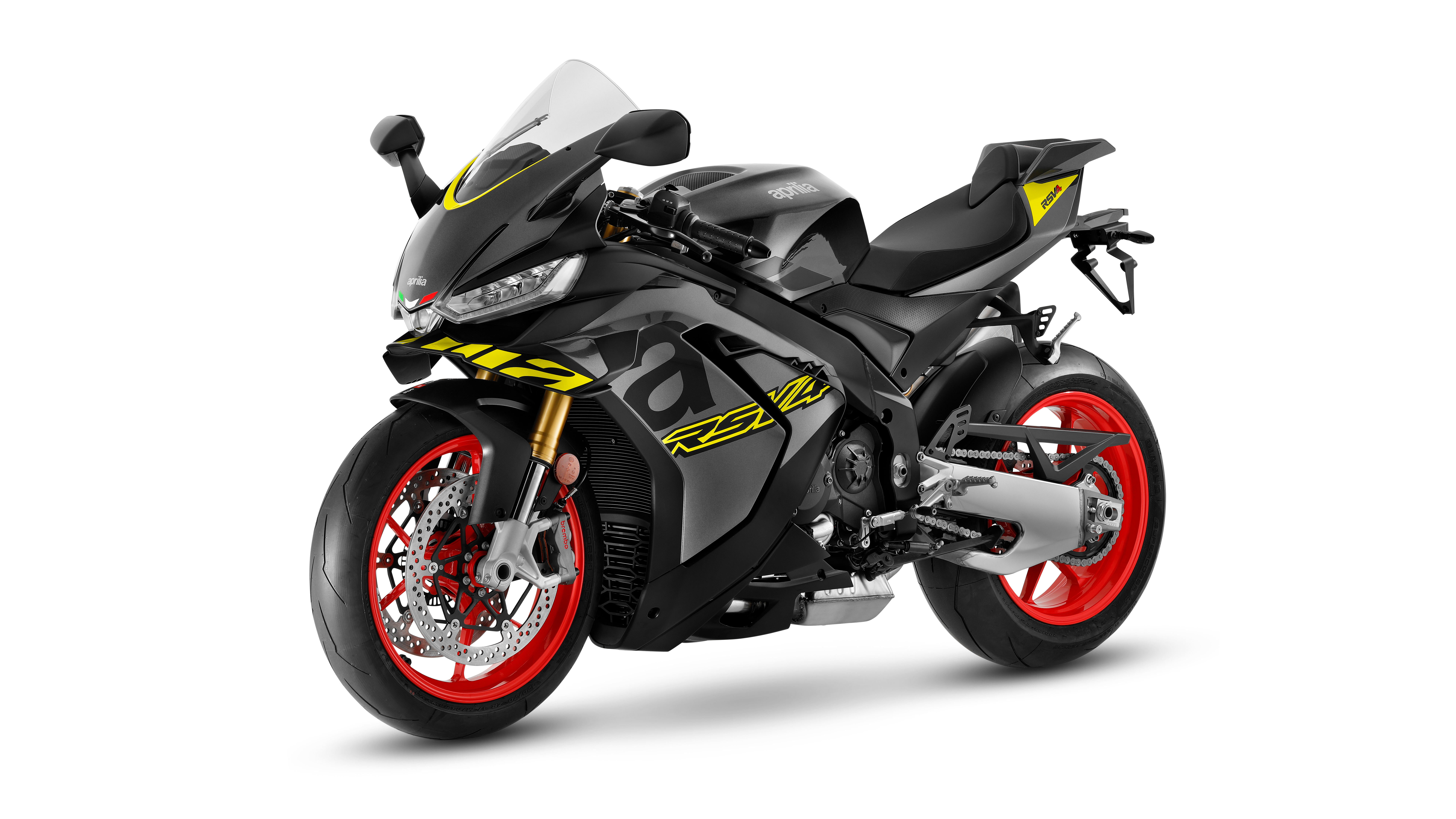 Aprilia RSV4, 2025, Sportmotorräder, 5K, 8K, Weißer Hintergrund