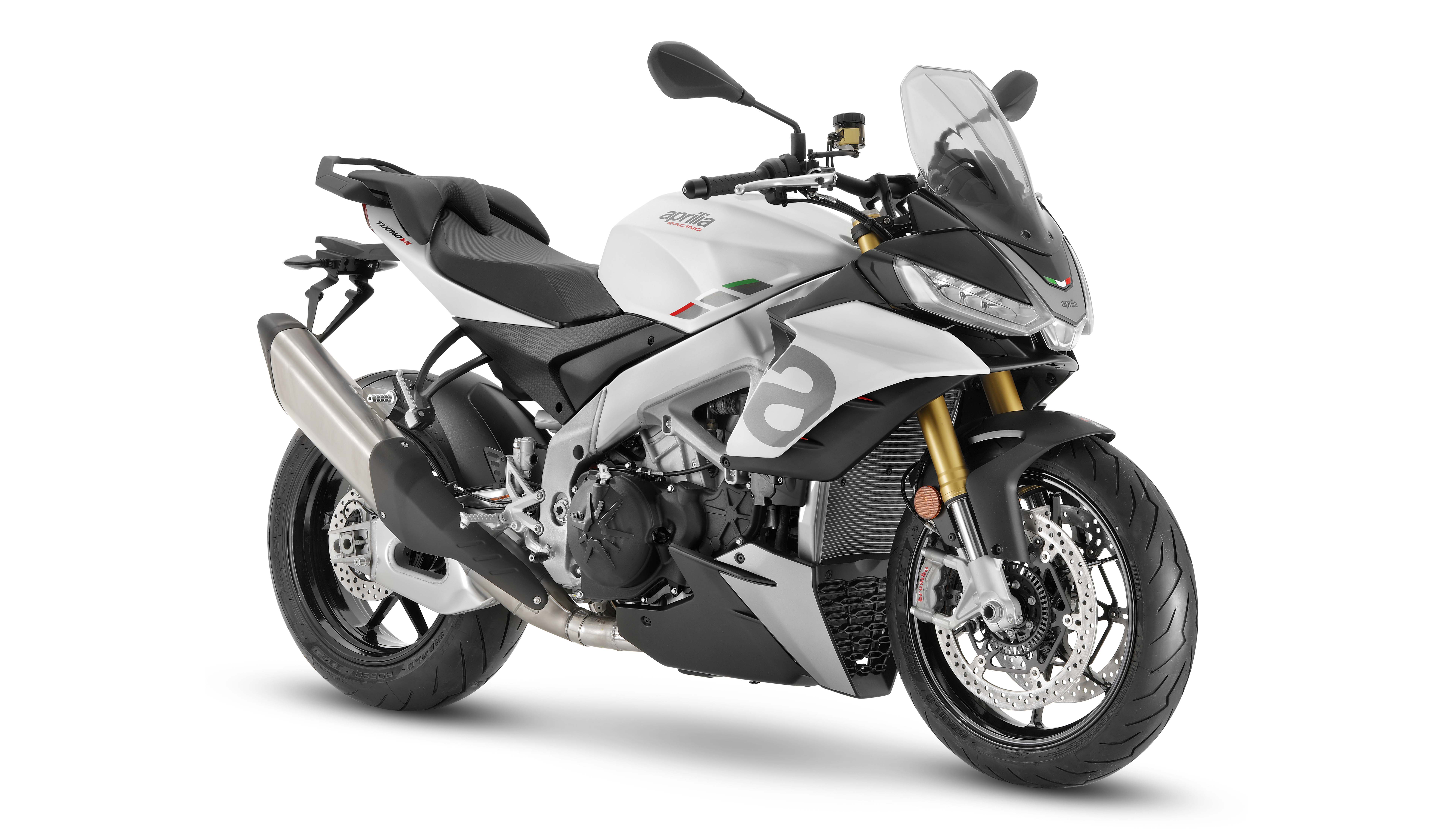 Aprilia Tuono V4, 2021, Weißer Hintergrund, 5K, 8K
