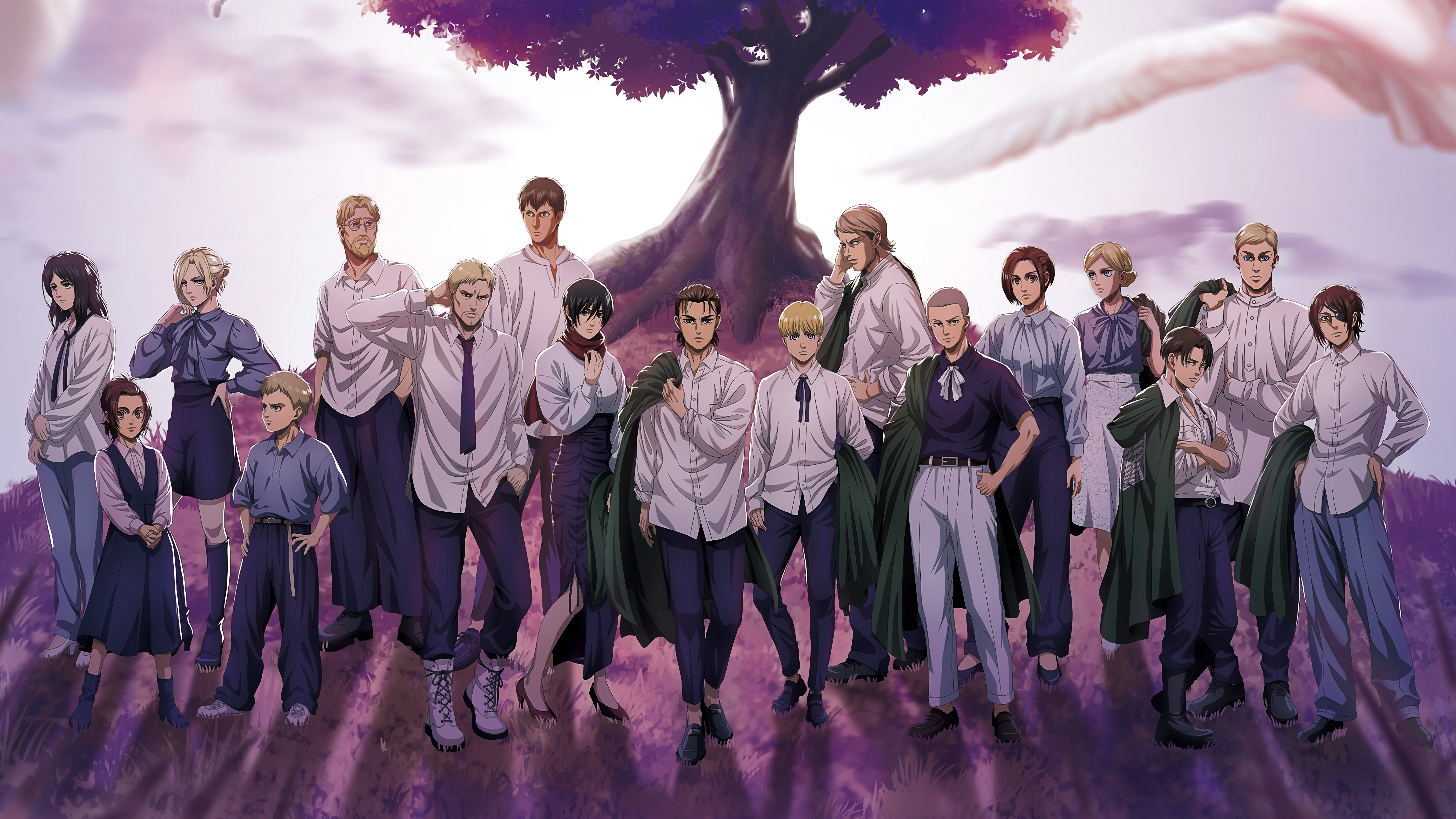 Attack on Titan, Violette Ästhetik, Charakterposter, 5K, 8K