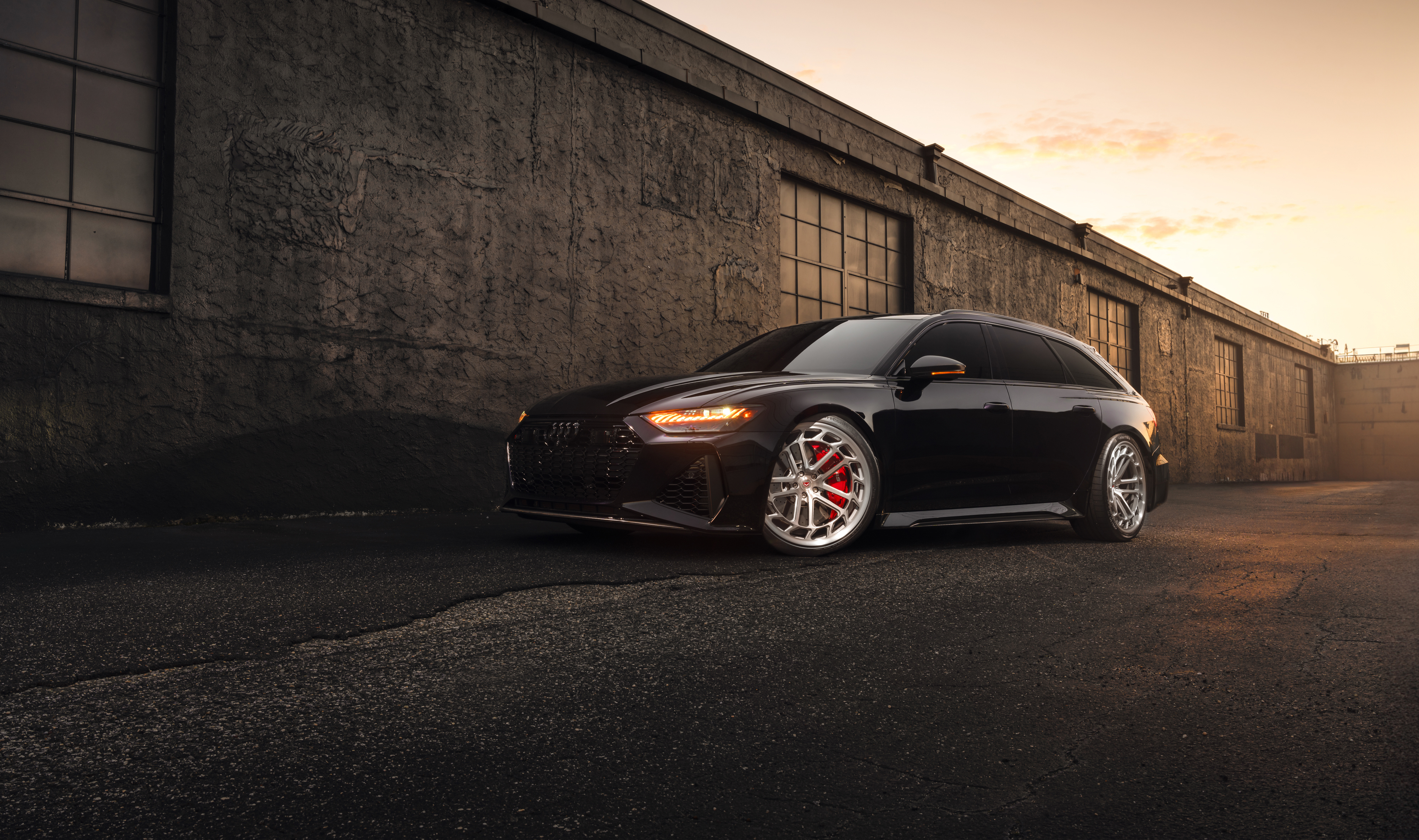 Audi RS6, individuelles Tuning, schwarze Autos