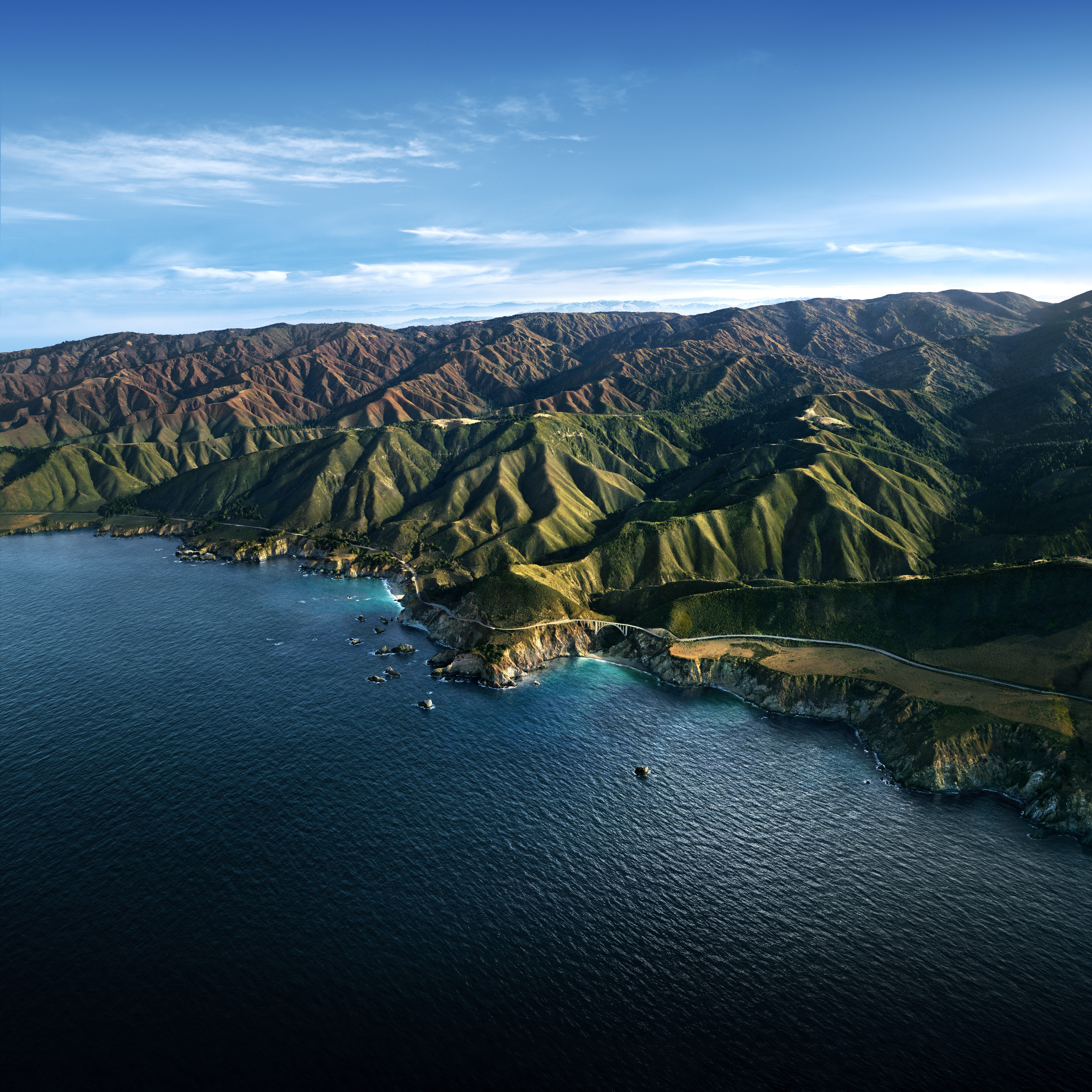 Big Sur, Berge, Tageslicht, Blauer Himmel, macOS Big Sur, Stock, Kalifornien, 5K