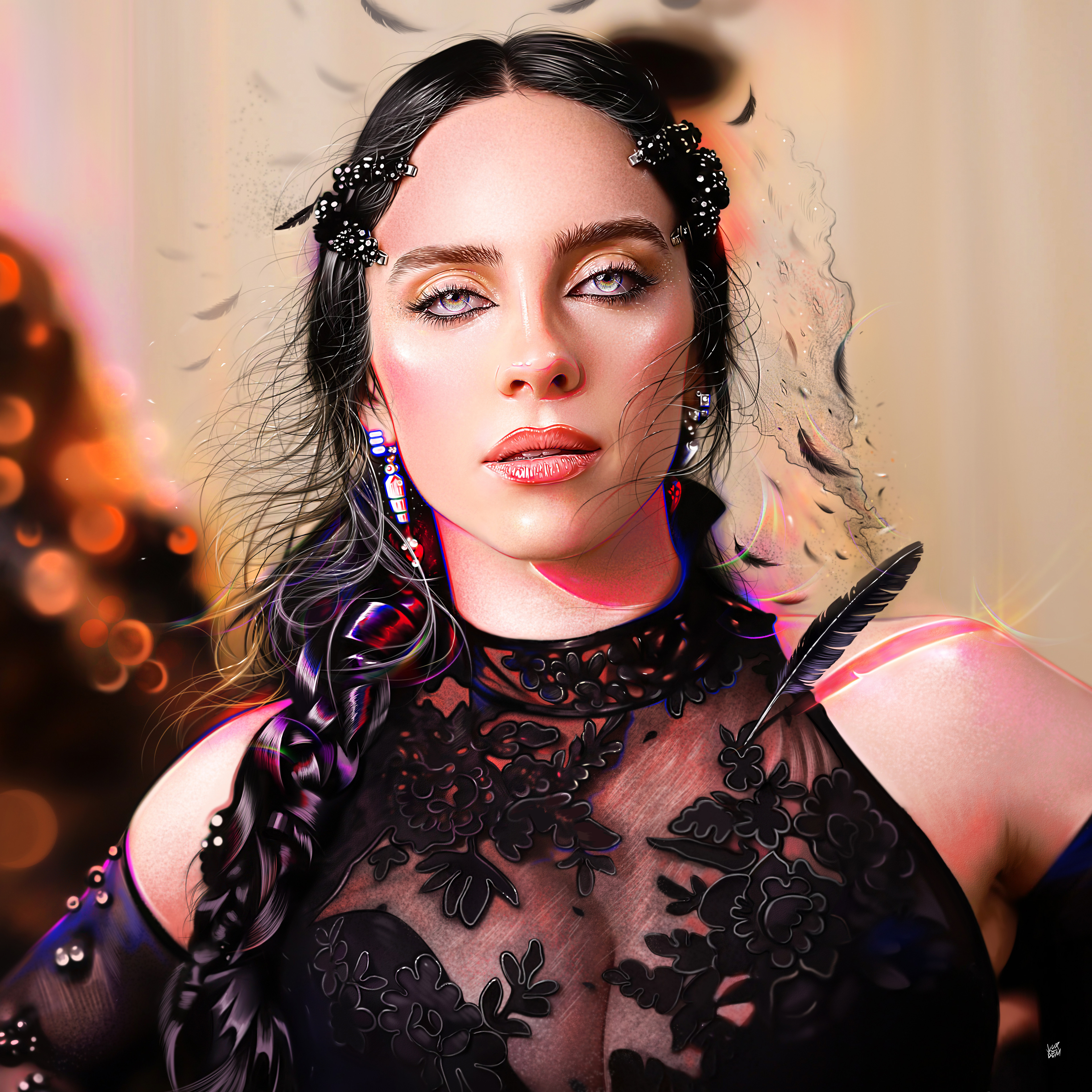 Billie Eilish, Illustration, Porträt, Schön