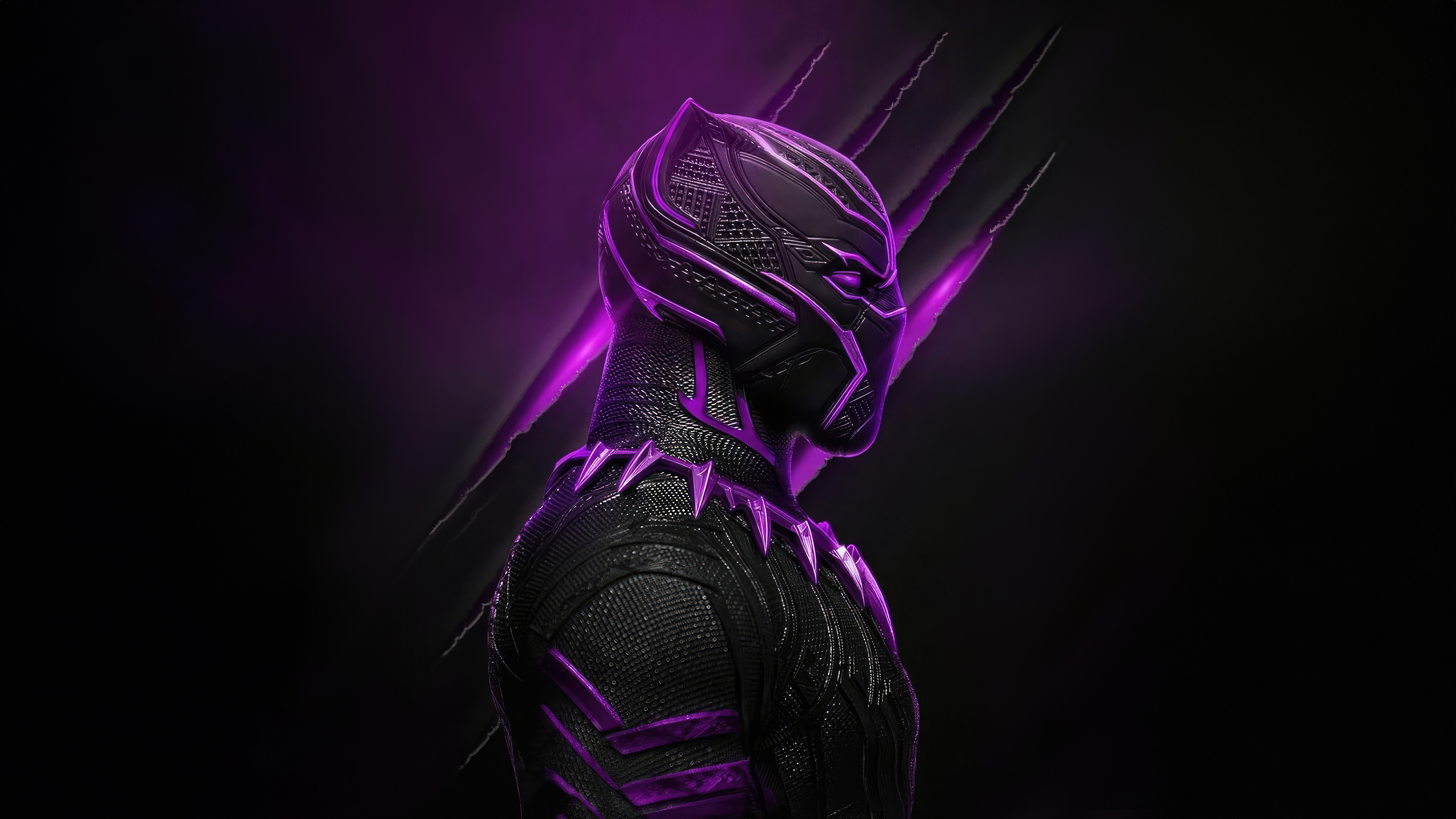 Black Panther, Lila Ästhetik, Dunkler Hintergrund