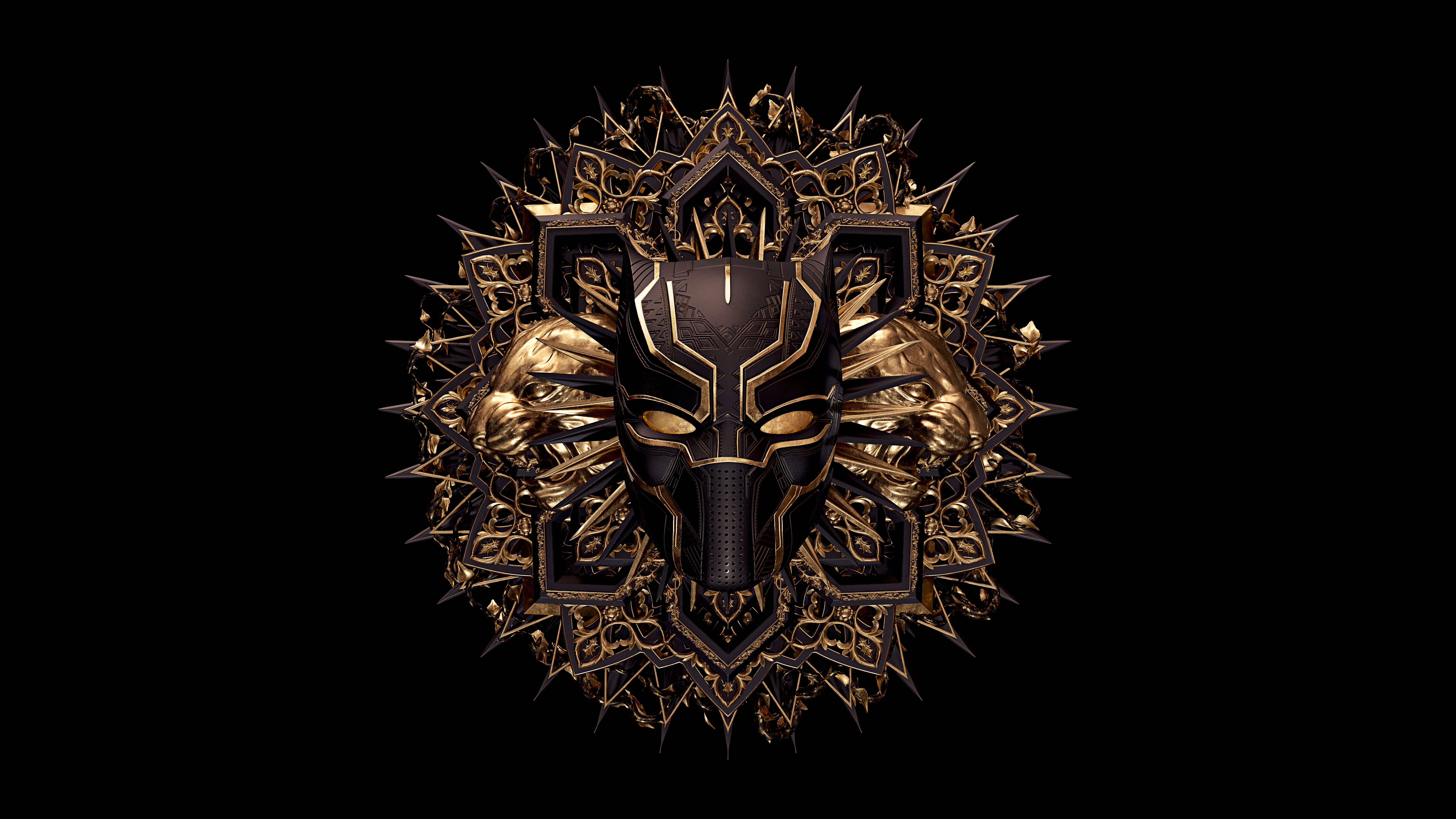 Black Panther, Marvel-Superhelden, Schwarzer Hintergrund, Marvel Comics, AMOLED, 5K, 8K