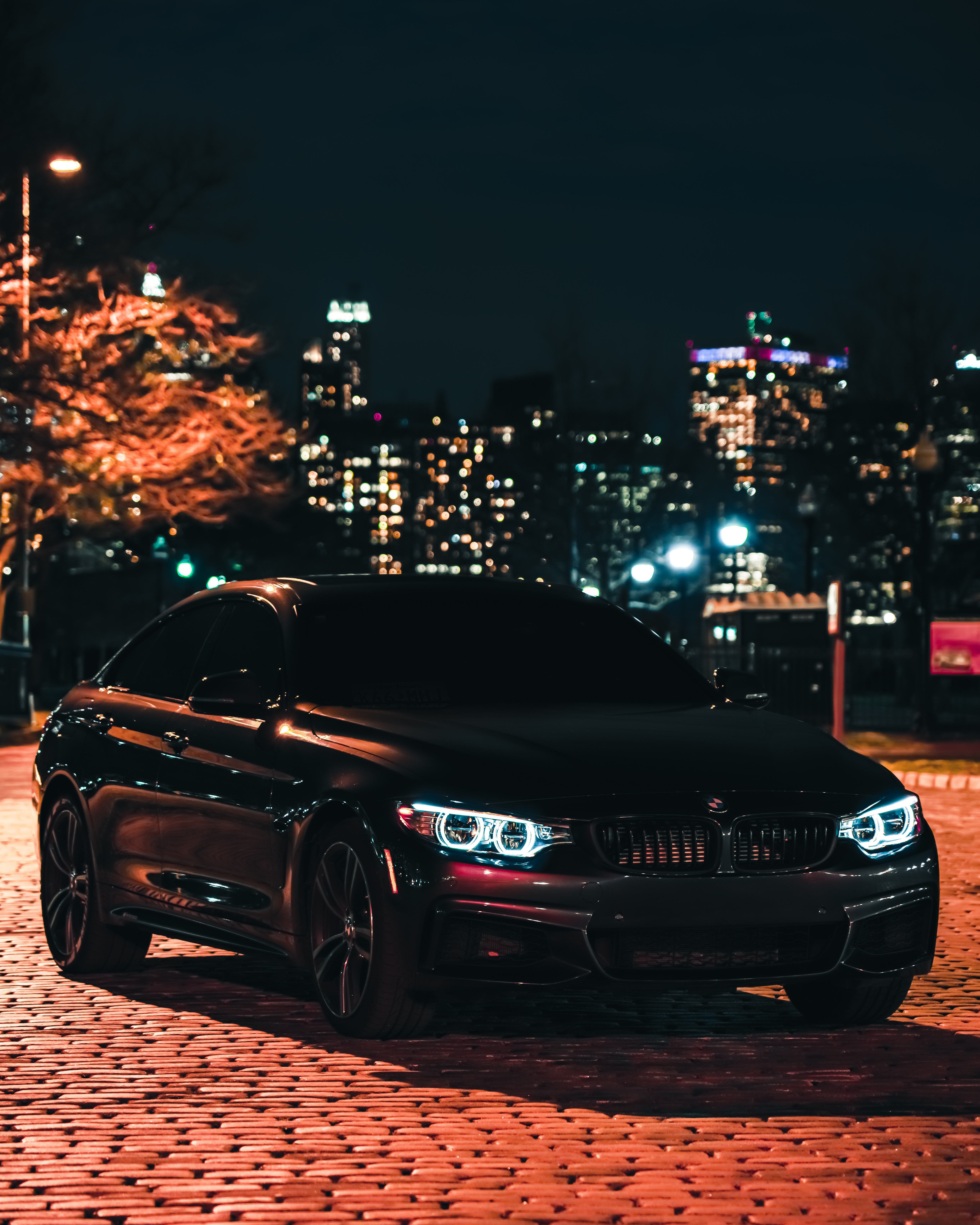 BMW M3, Black Edition, Nacht, Stadtlichter, 5K