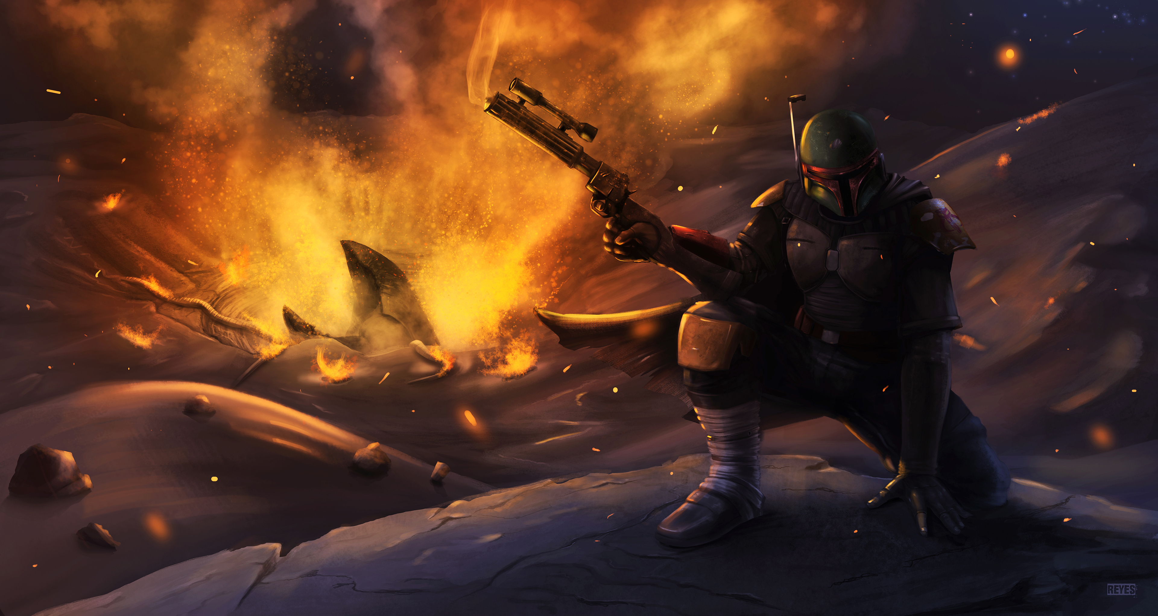 Boba Fett, Kopfgeldjäger, Star Wars, Artwork