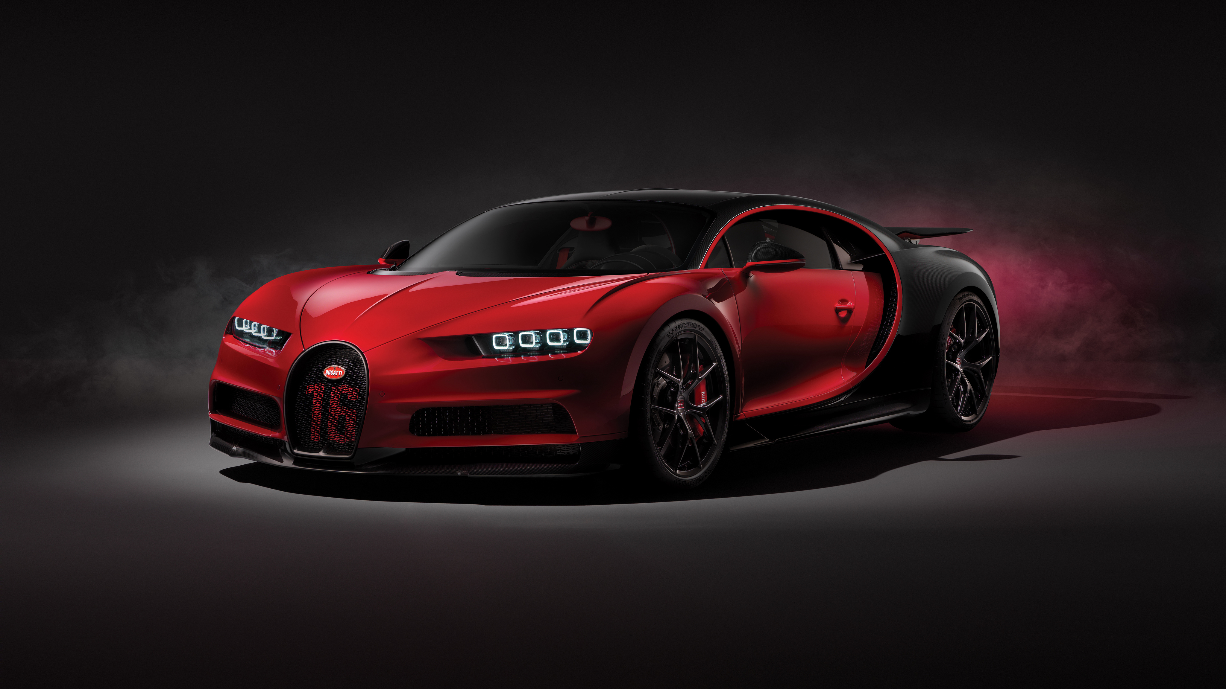 Bugatti Chiron Sport, dunkler Hintergrund, Hypercars, Sportwagen