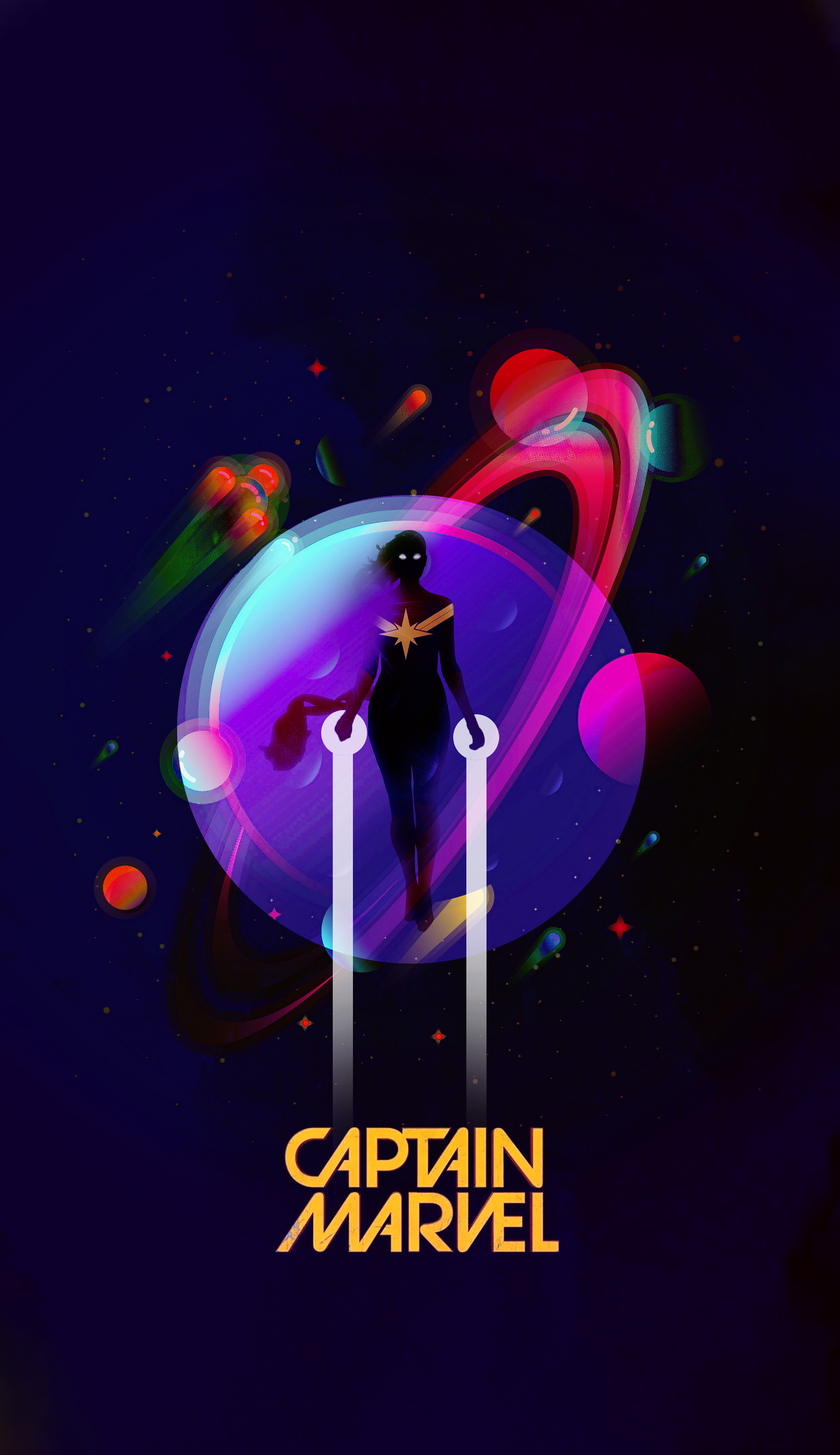 Captain Marvel, Illustration, Marvel Comics, Marvel-Superhelden, Dunkel, Carol Danvers