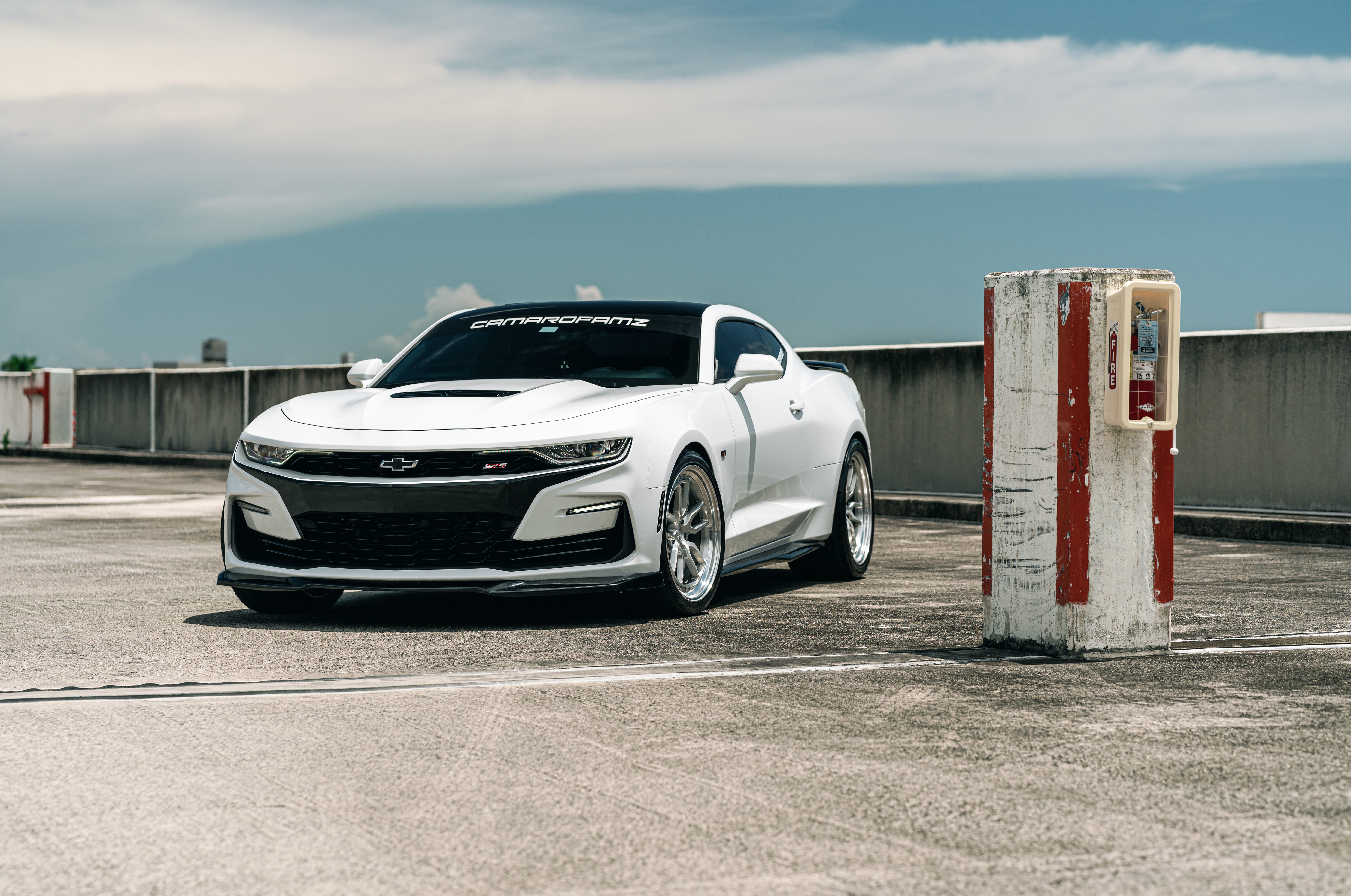 Chevrolet Camaro, weiße Autos, 5K, 8K