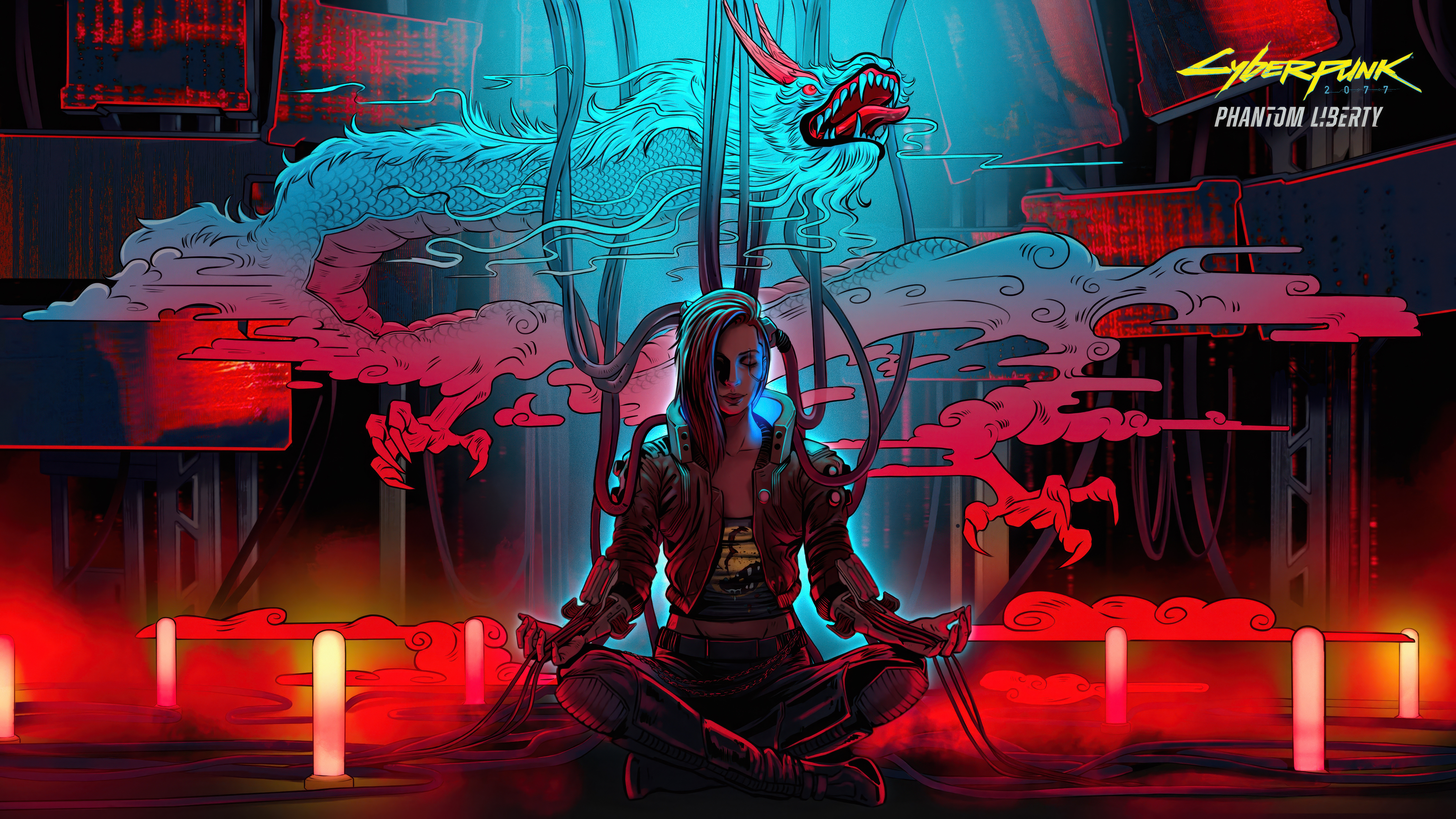 Cyberpunk 2077: Phantom Liberty, Drache, V (Cyberpunk), 5K