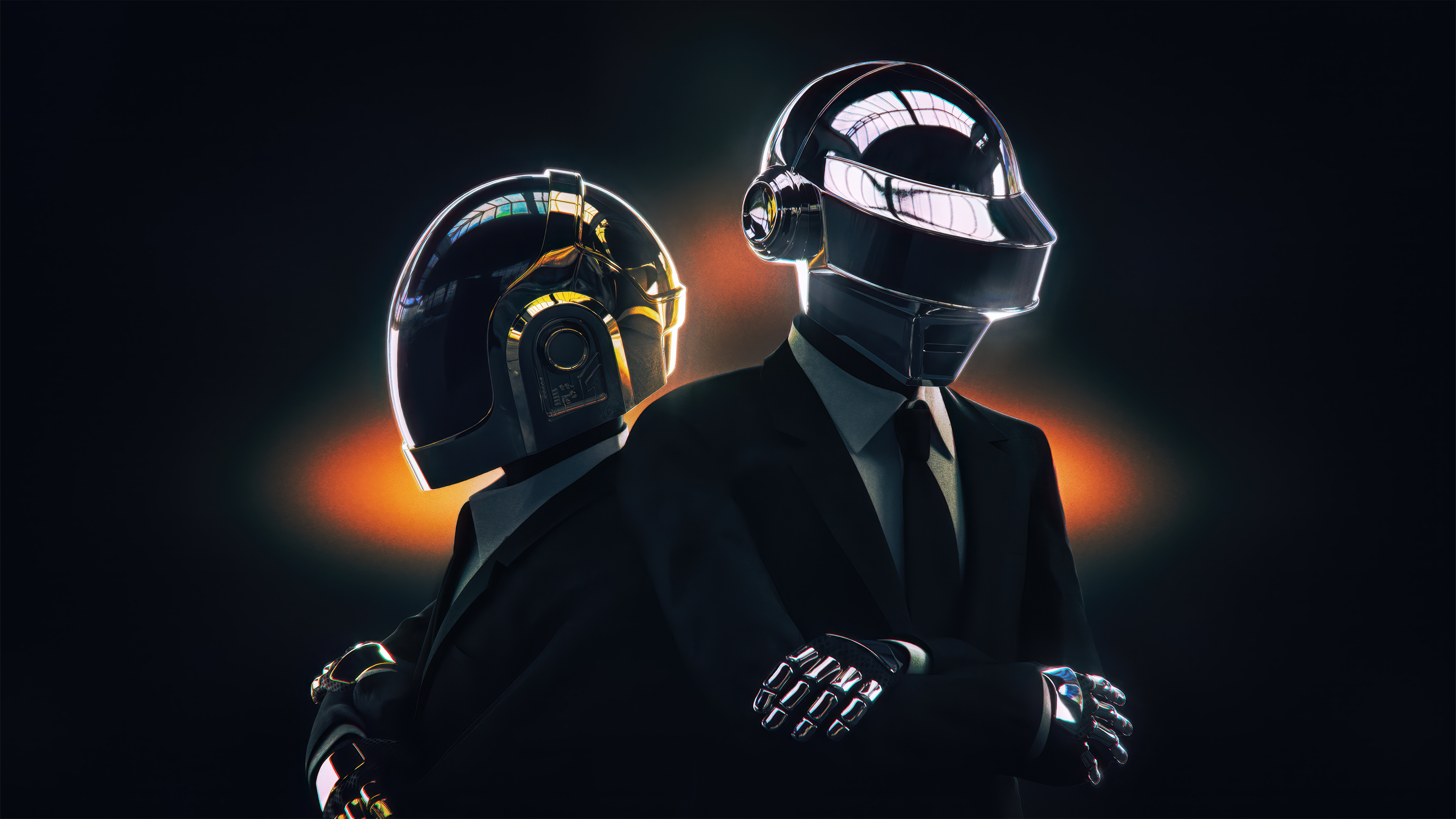Daft Punk, Dunkle Ästhetik, Elektronik-Musikduo, 5K, Dunkler Hintergrund, Daft-Punk-Helm