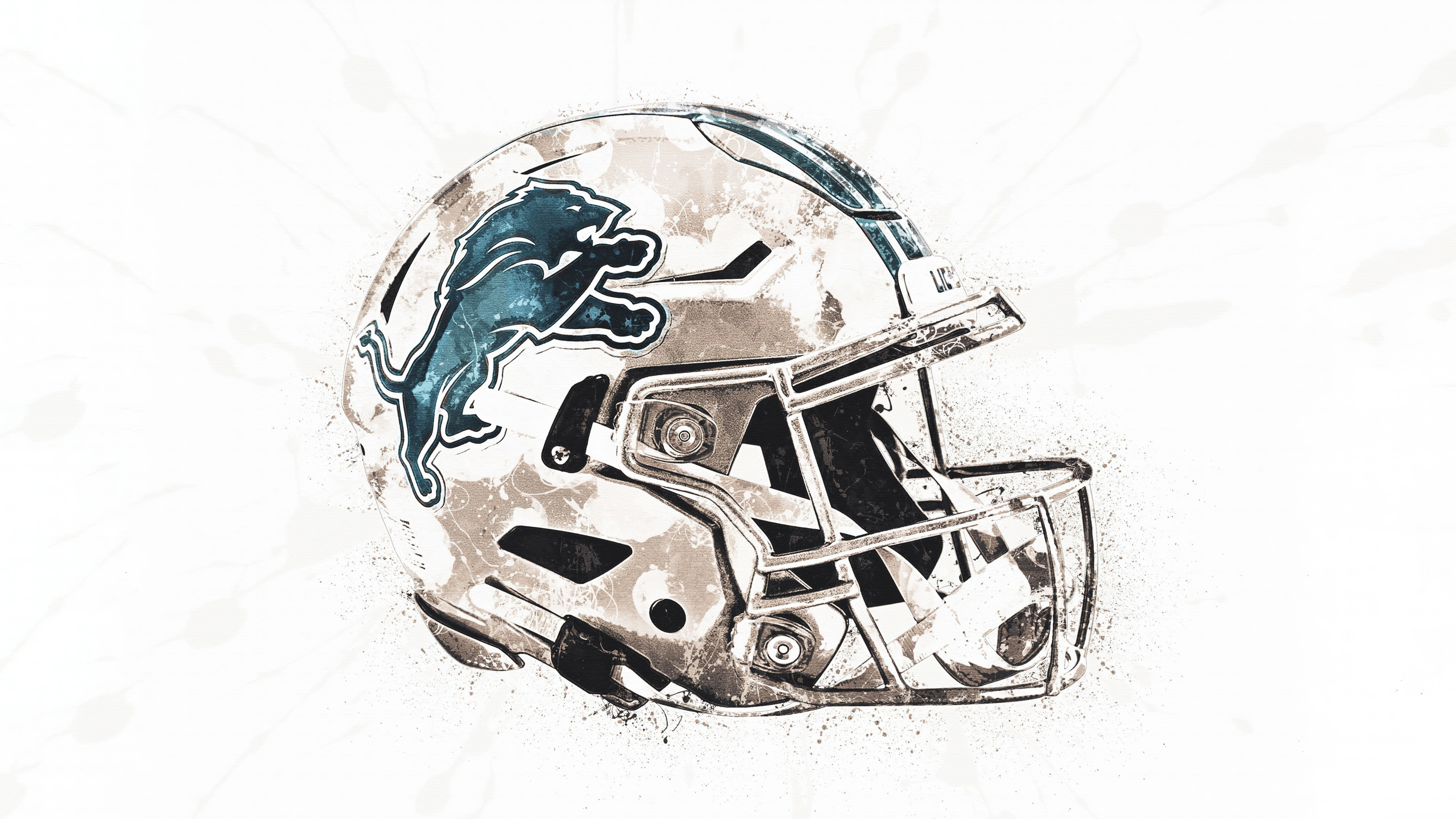 Detroit Lions, Helm, NFL-Team, American-Football-Team, 5K, Weißer Hintergrund