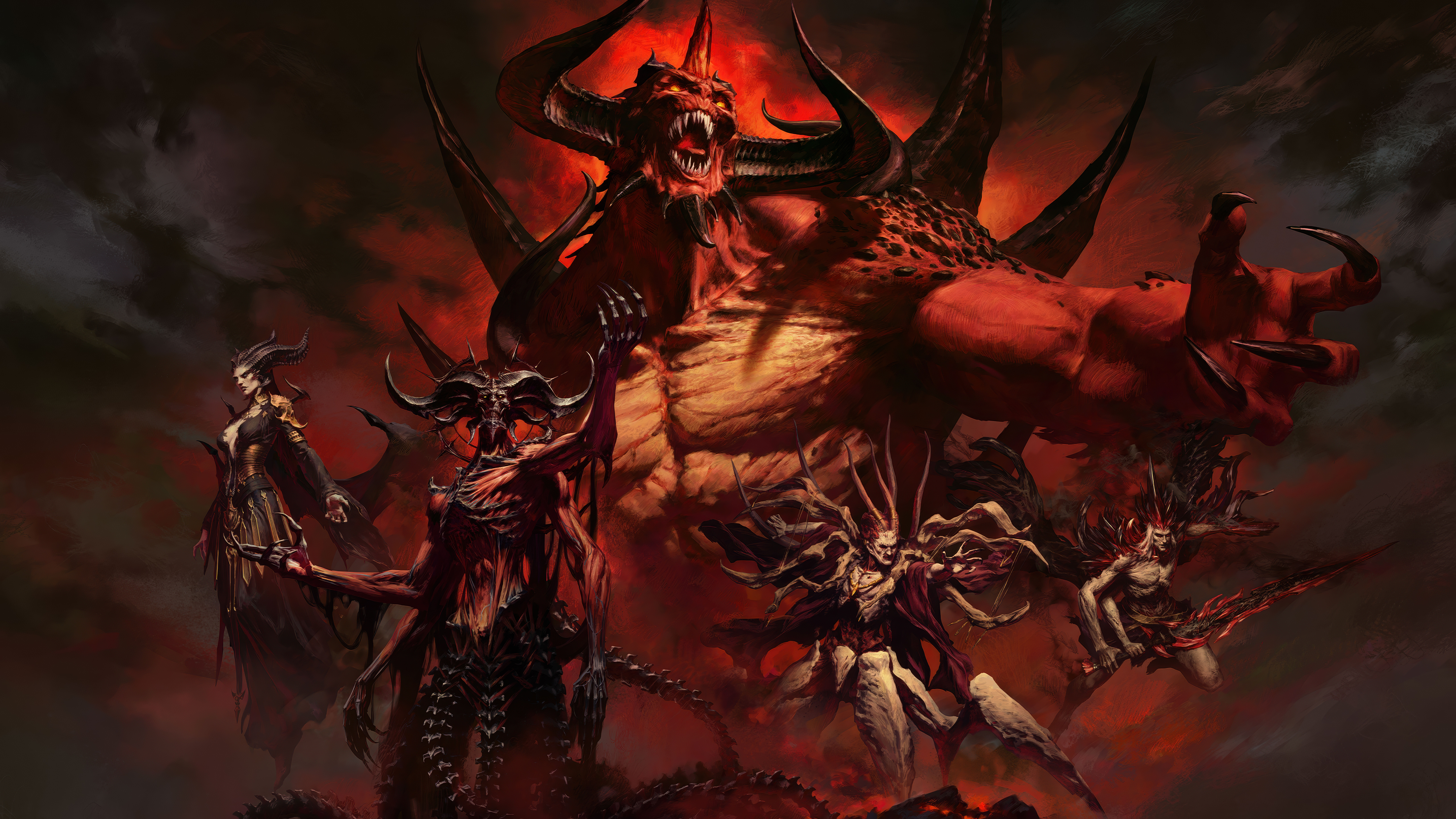 Diablo, 30. Jubiläum, Spielposter, 5K, Videospiel, Lilith, Lord of Terror, Dunkelrot