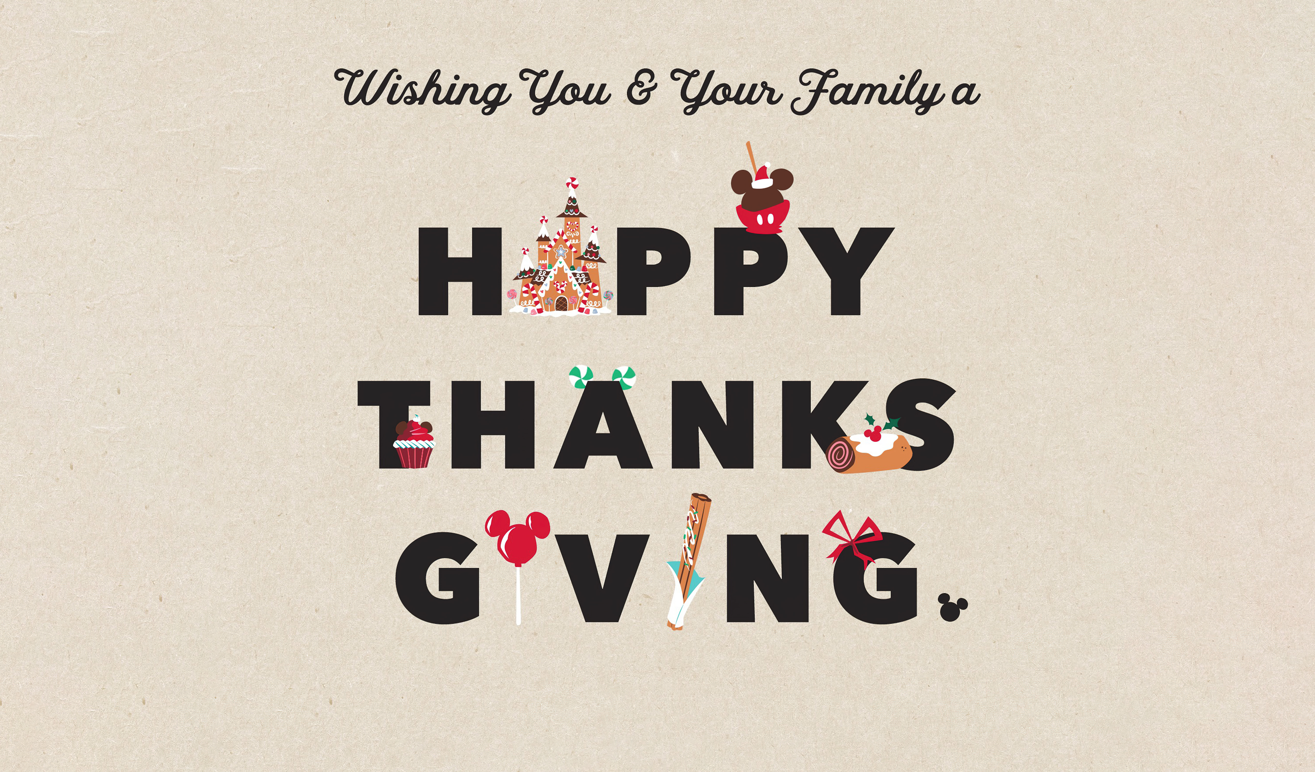 Disney, Happy Thanksgiving, 5K, Typografie