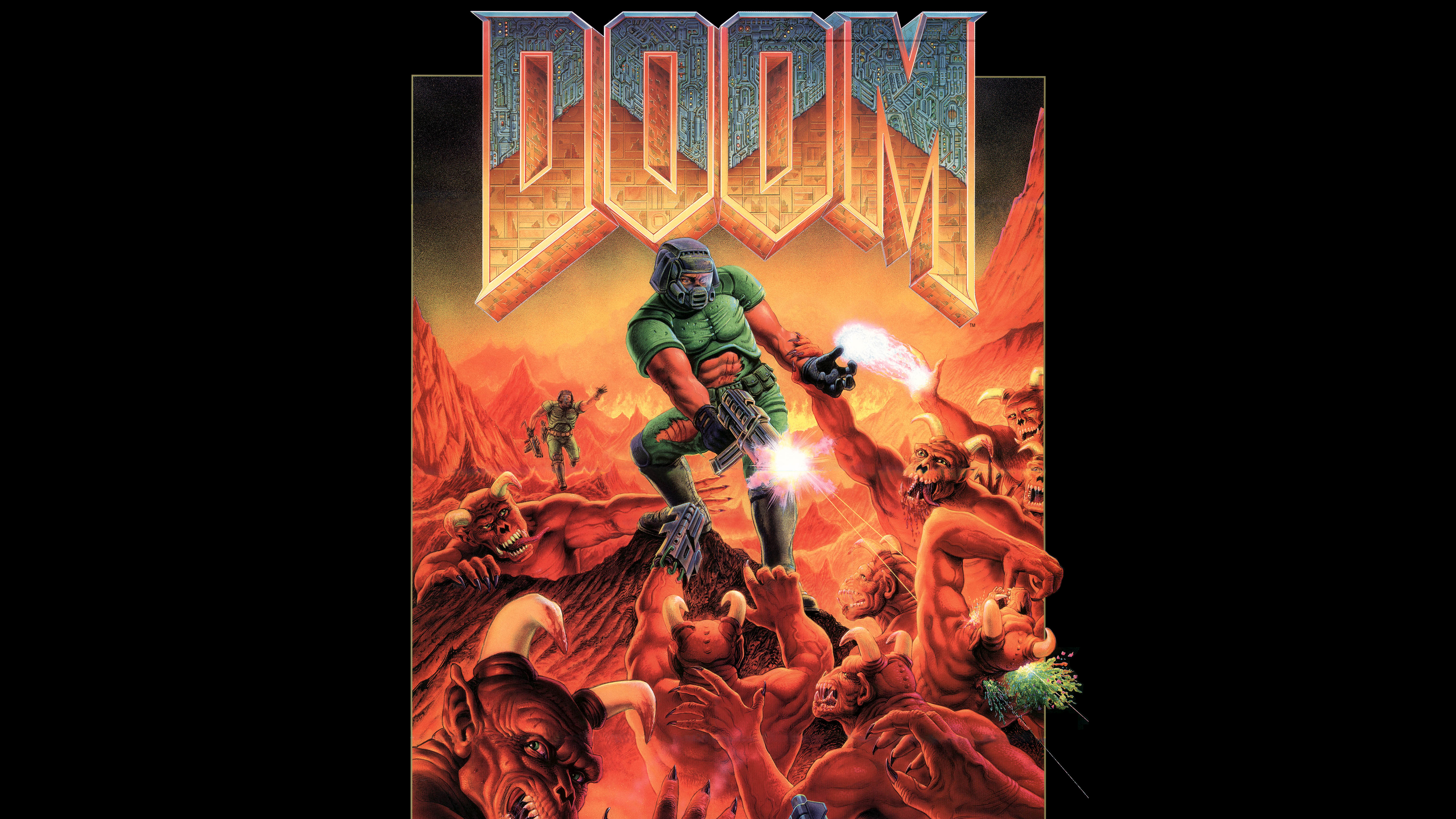Doom, Cover Art, schwarzer Hintergrund, 5K