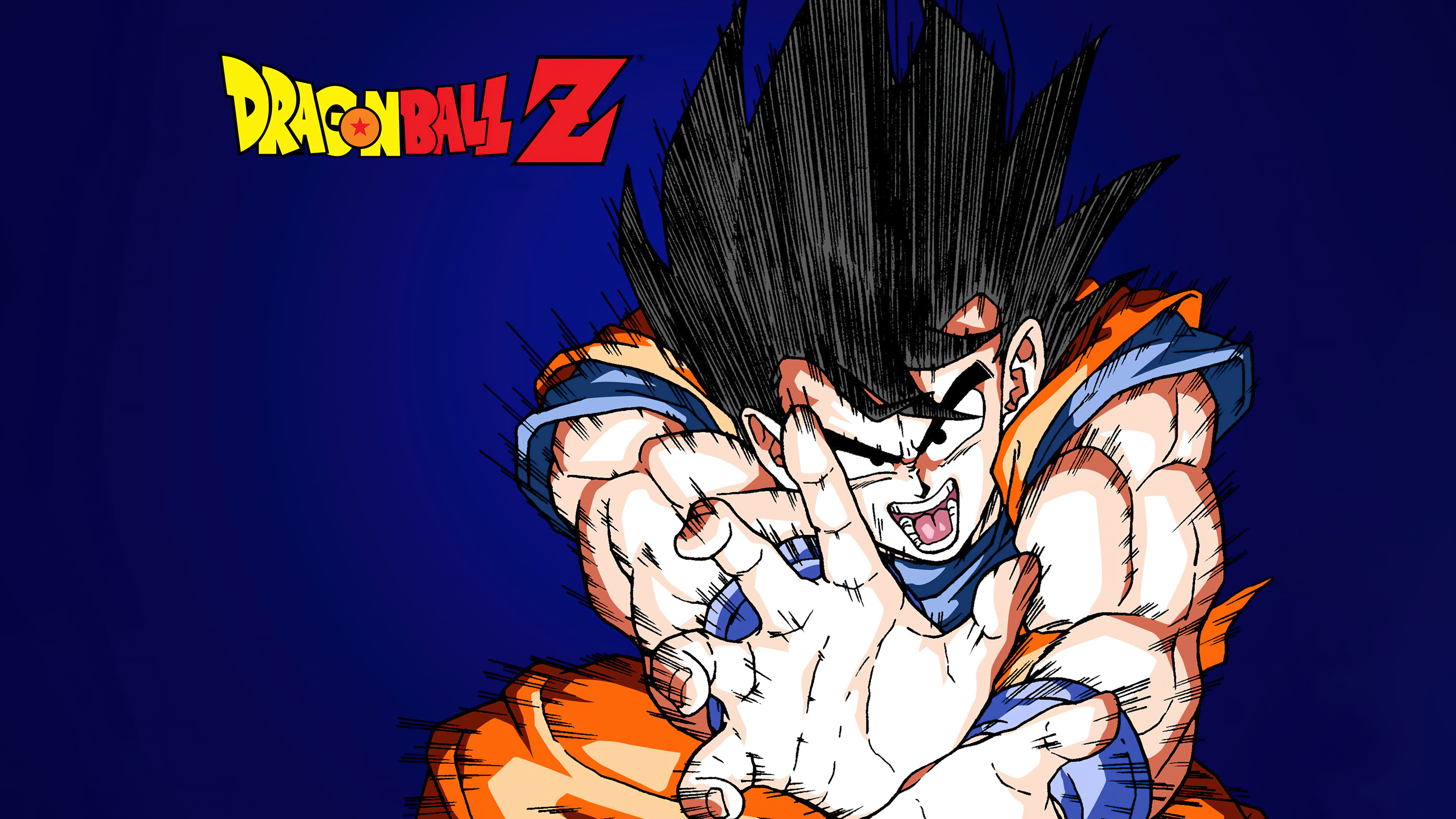 Dragon Ball Z, Goku, Blauer Hintergrund, Dunkelblau, 5K