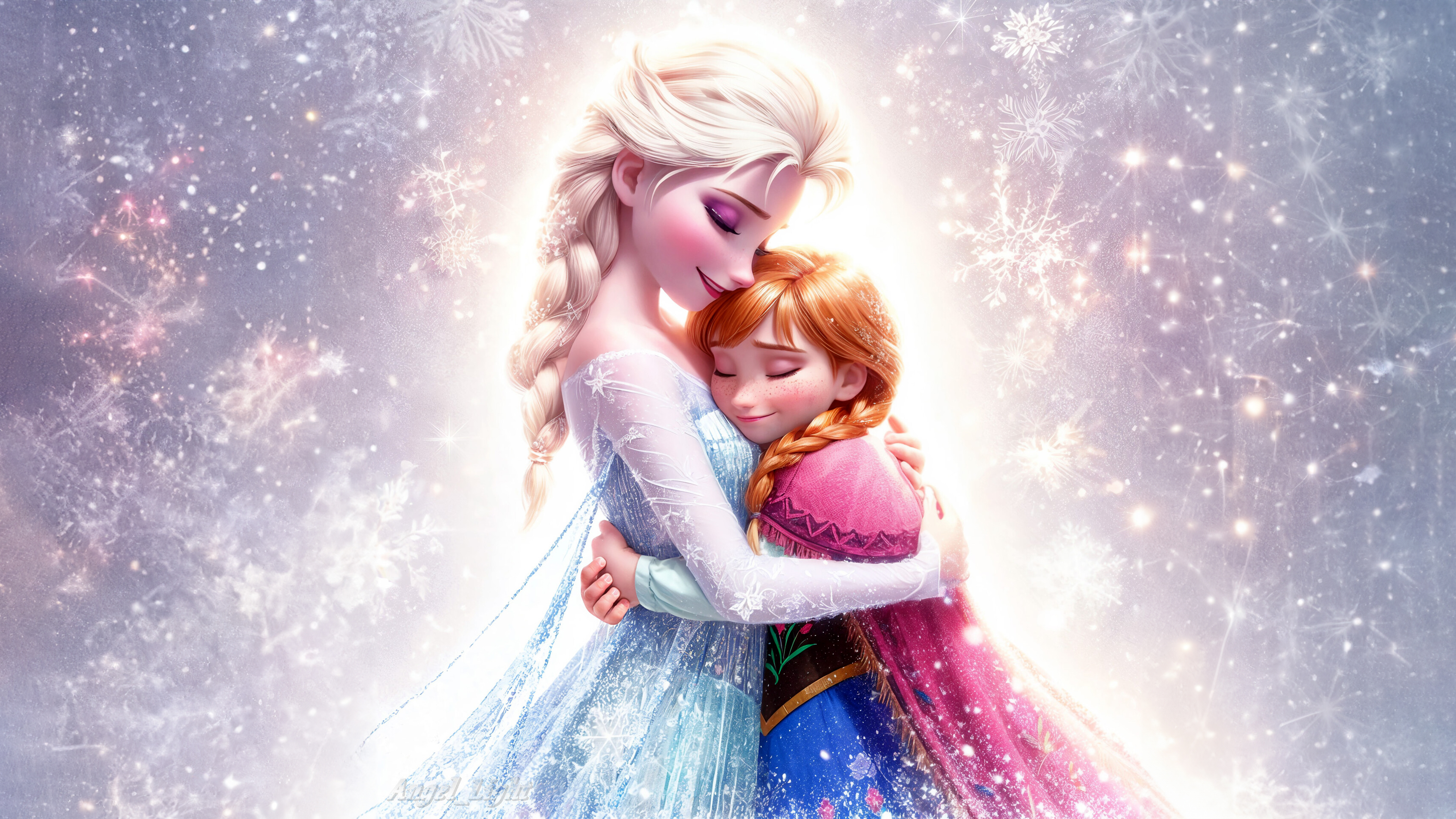 Elsa, Anna, Frozen, zusammen, surreal