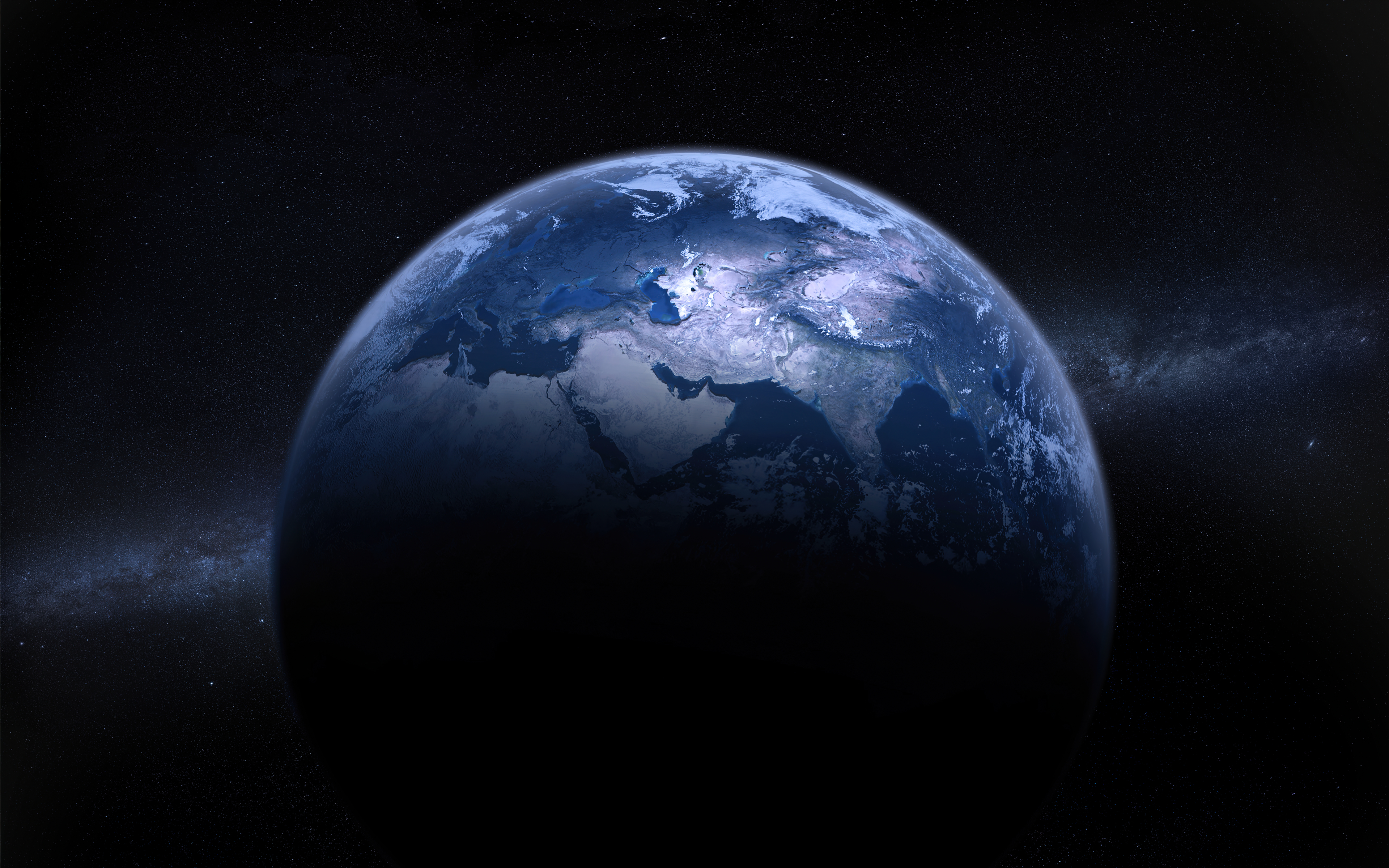 Erde, Milchstraße, Astronomie, Digitale Komposition, Dunkler Hintergrund, Dunkelblau