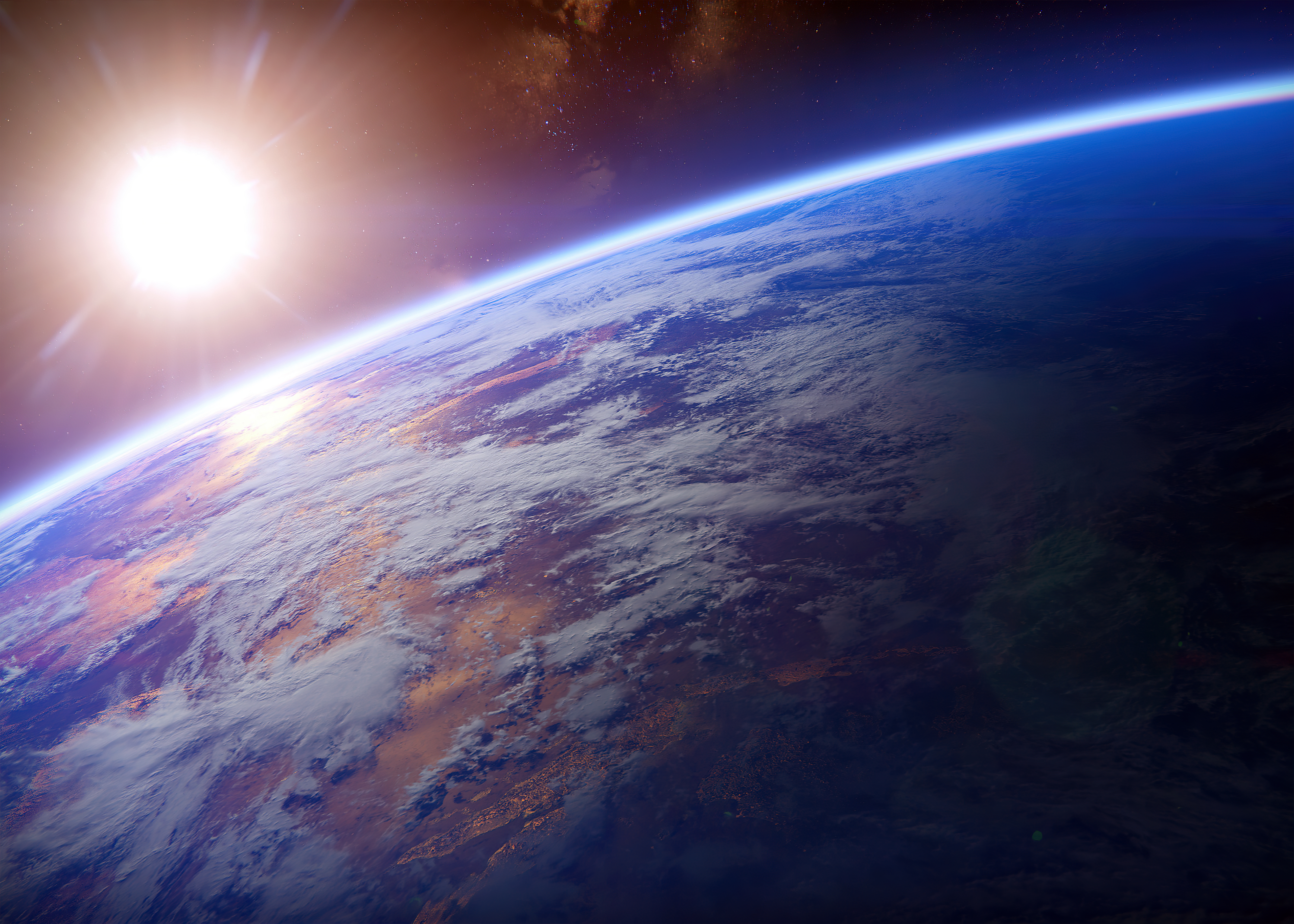 Erde, Orbit, Sonne, malerisch