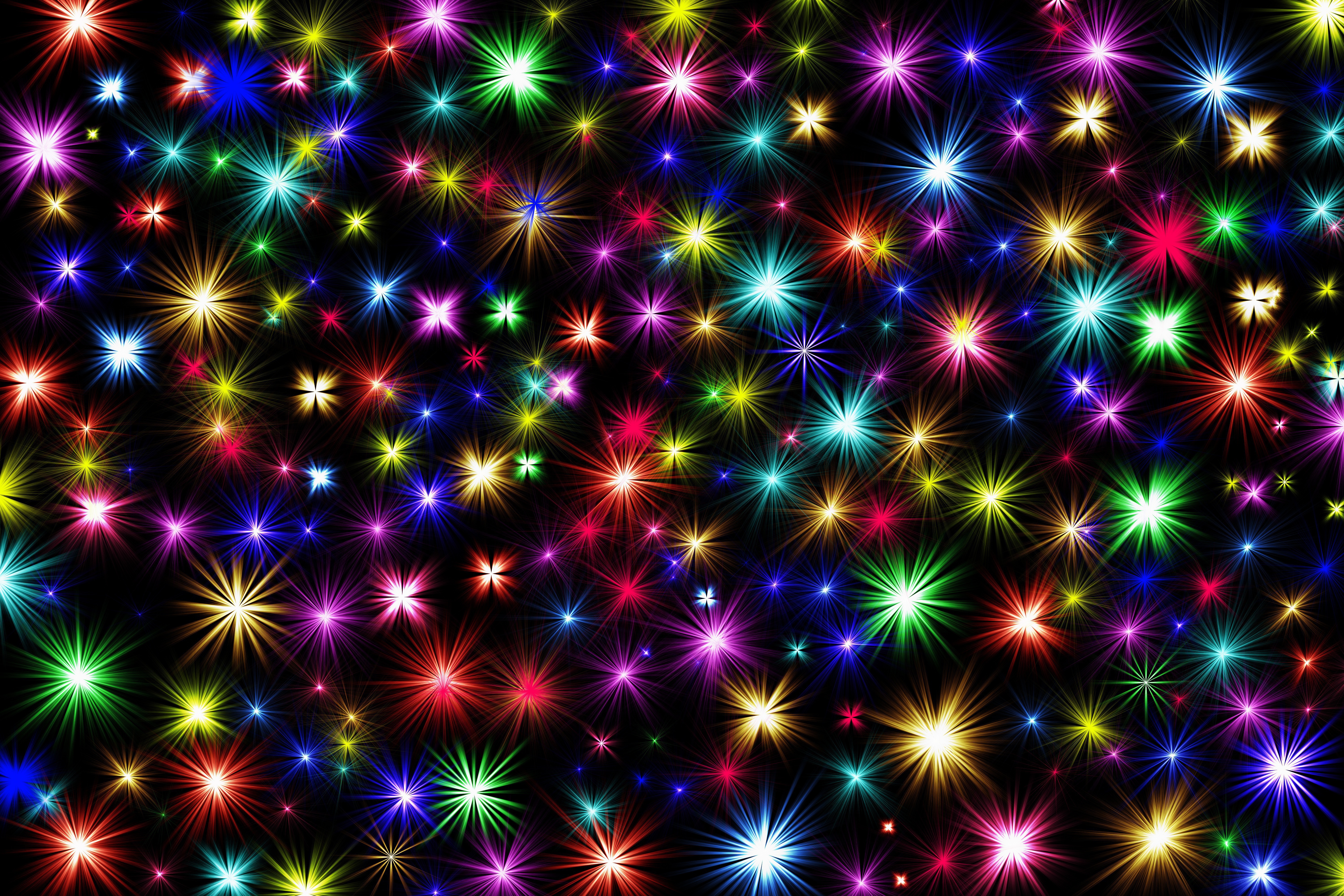 Feuerwerk, Farbenfrohe Abstraktion, Mehrfarbig, 5K