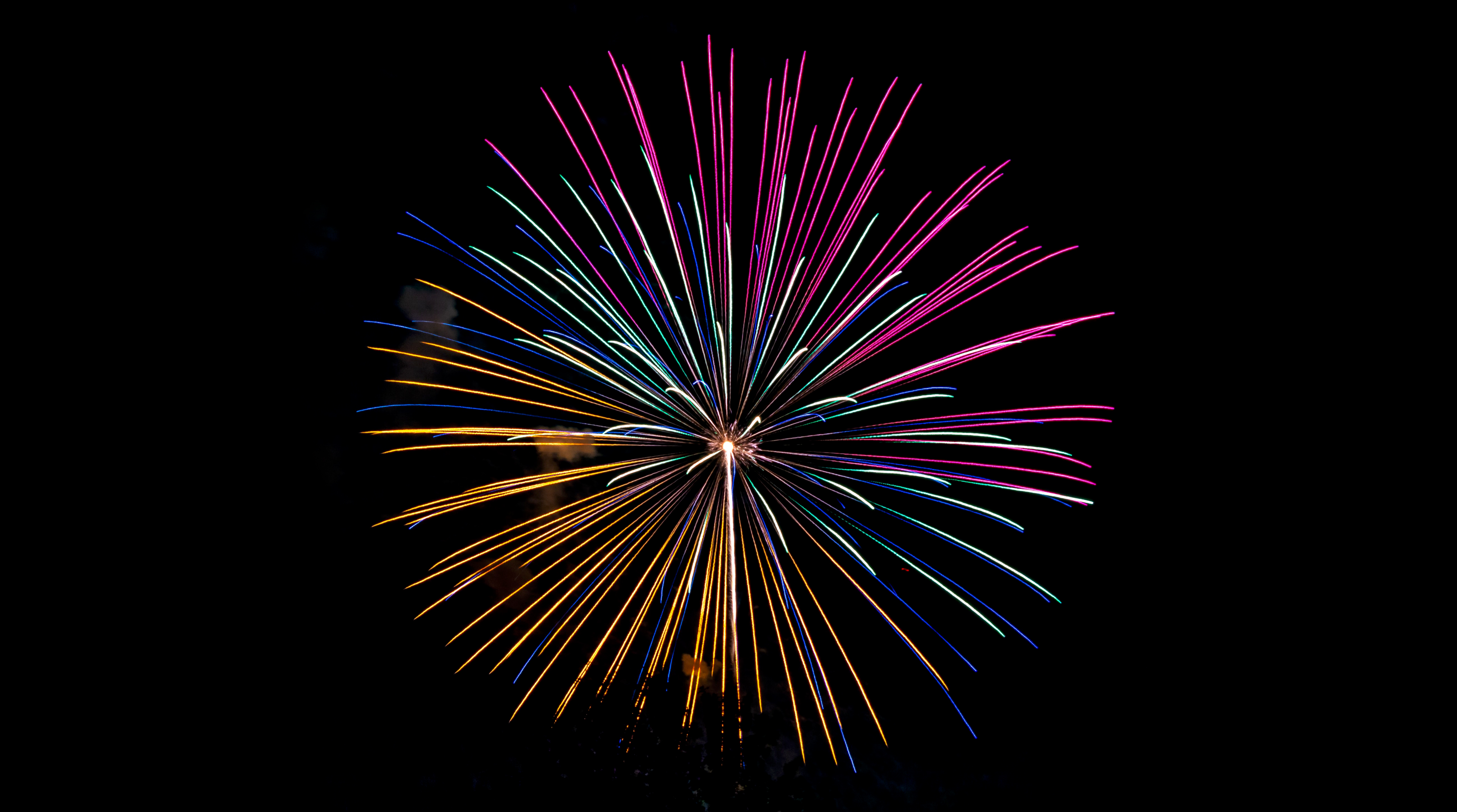 Feuerwerk, Silvester, Nacht, Farbenfroh, Dunkler Himmel, Neujahrsfeier, AMOLED, 5K