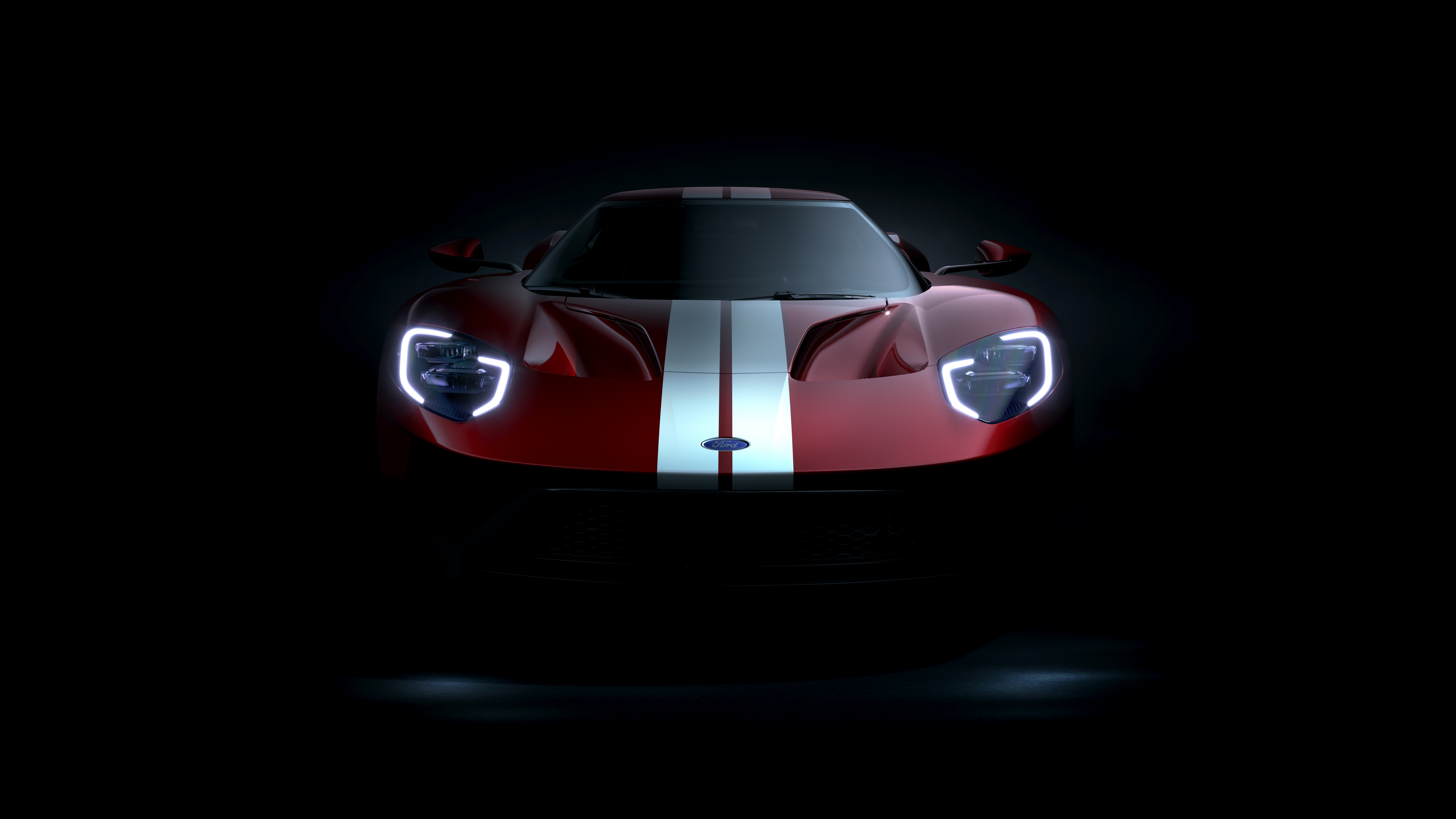Ford GT, 8K, schwarzer Hintergrund, 5K