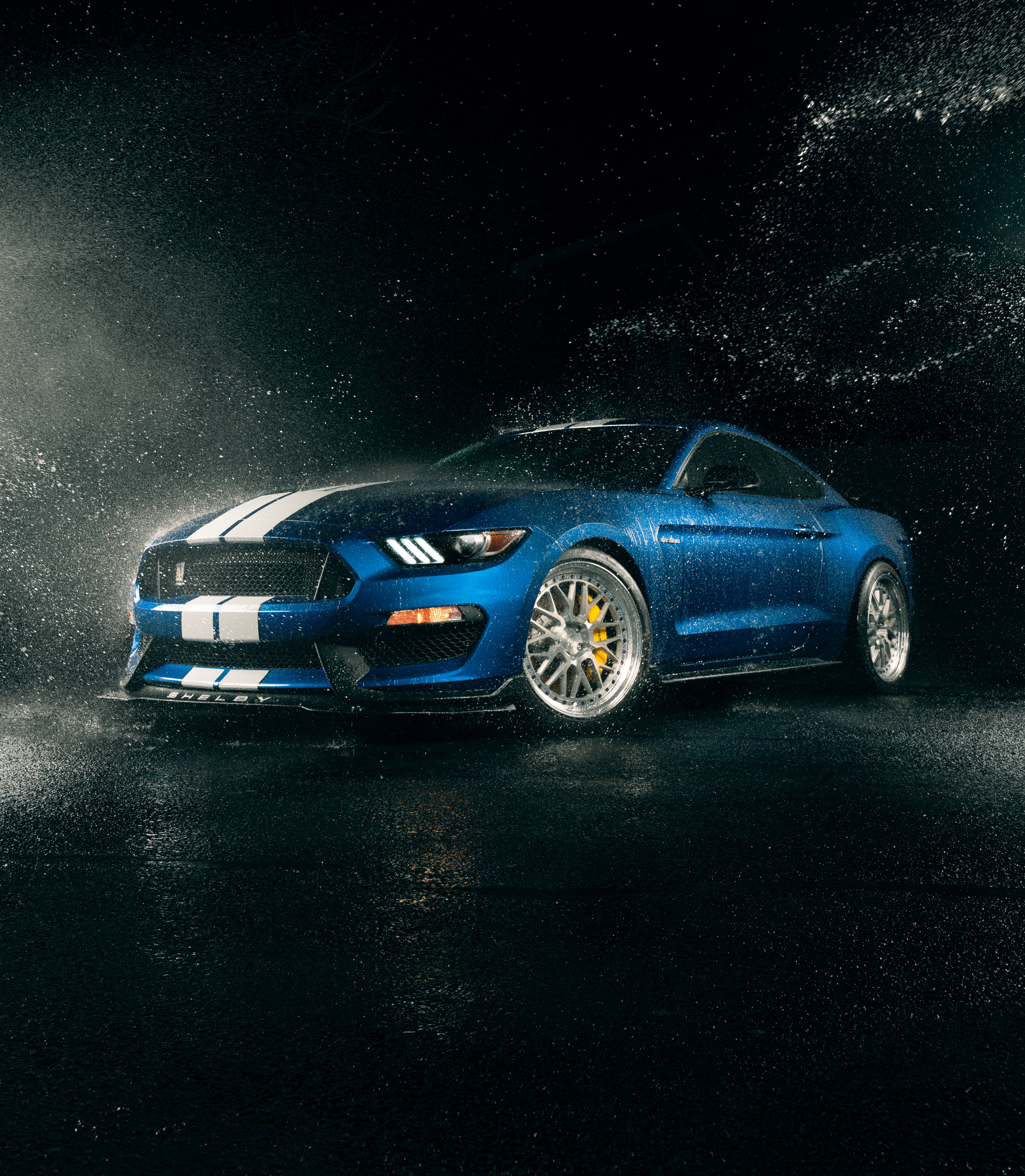 Ford Mustang Shelby GT350, Muscle-Sportwagen, Dunkler Hintergrund