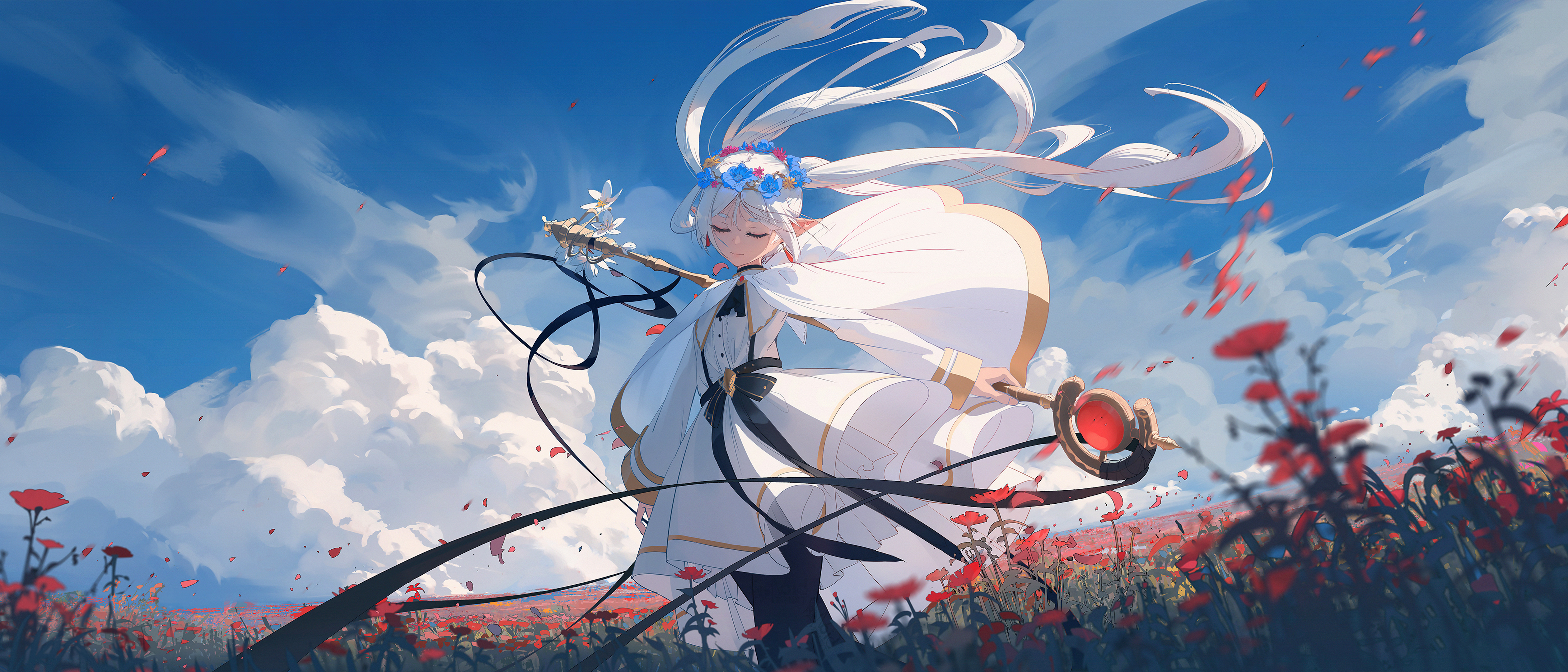 Frieren, Ultrawide, Anime-Mädchen, Frieren: Beyond Journey's End