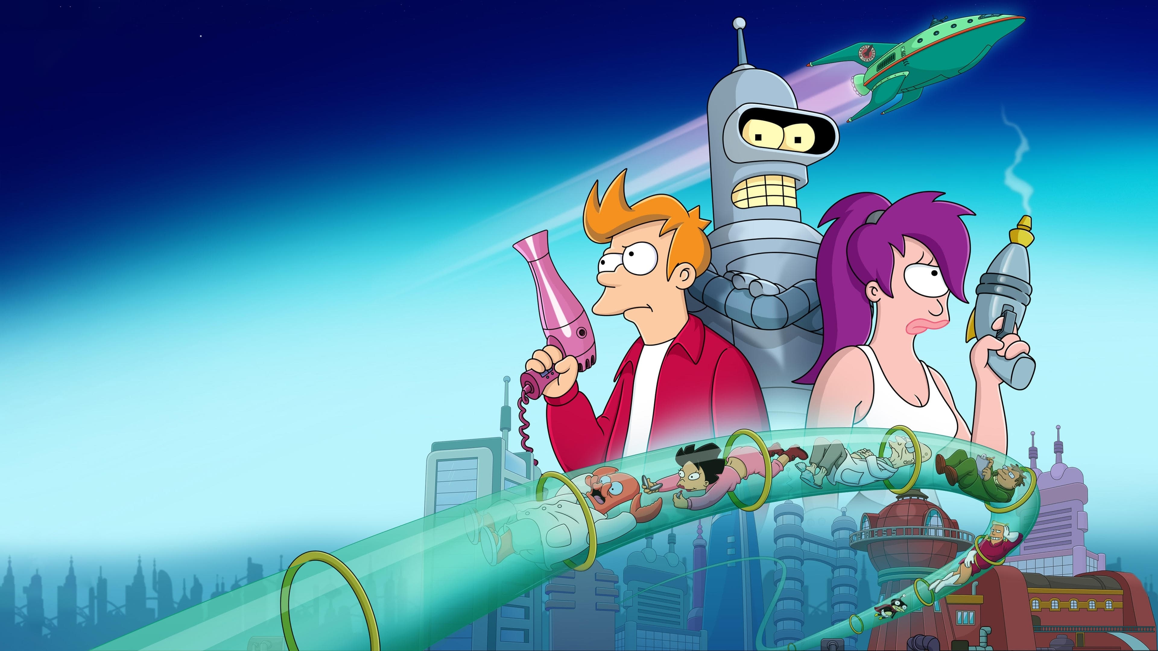 Futurama, Fernsehshow, Cartoon, Animationsserie, Phillip J Fry, Bender (Futurama), Leela (Futurama)