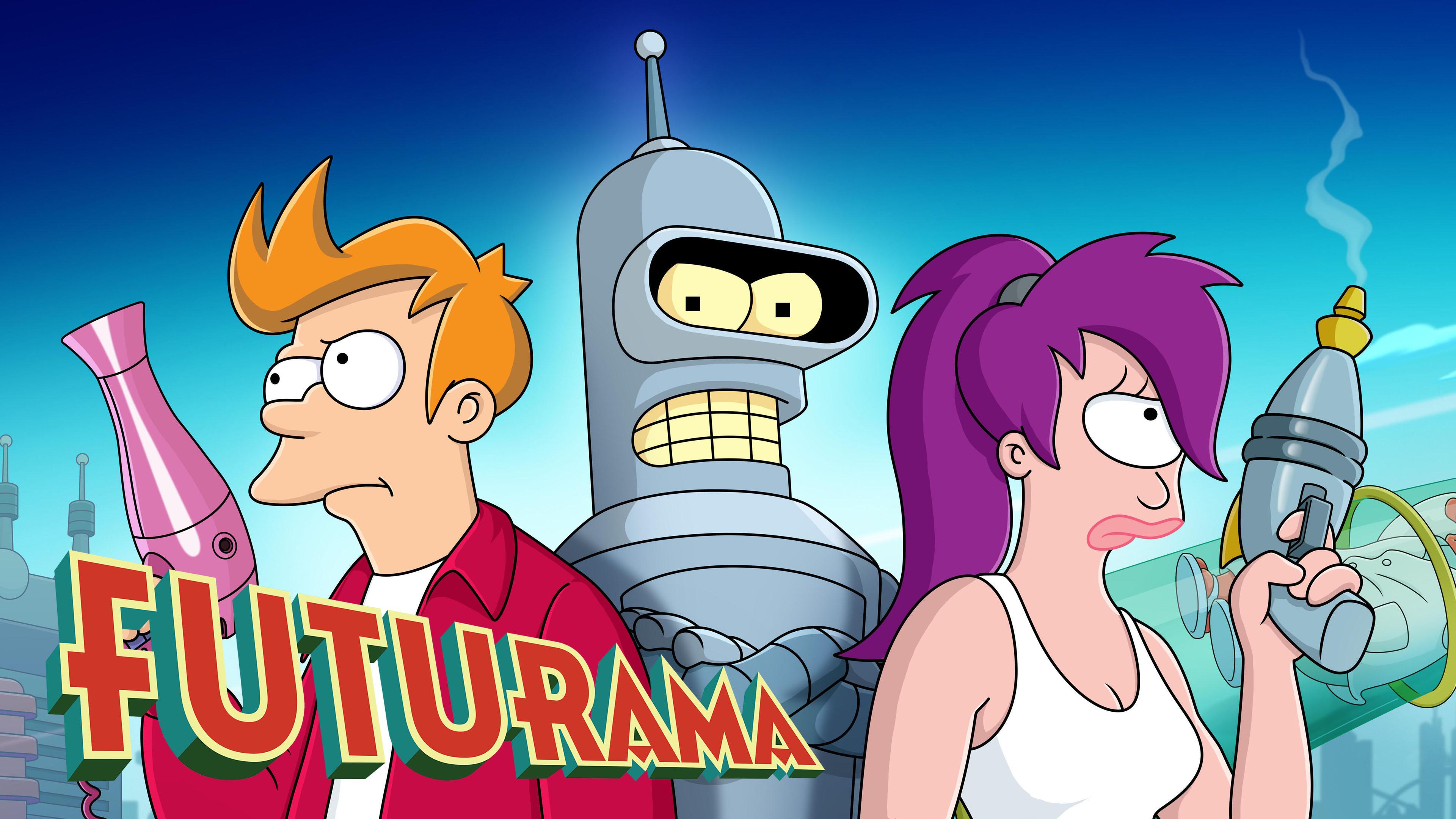 Futurama, Poster, Cartoon, Fernsehserie, Animationsserie, Phillip J Fry, Bender (Futurama), Leela (Futurama)