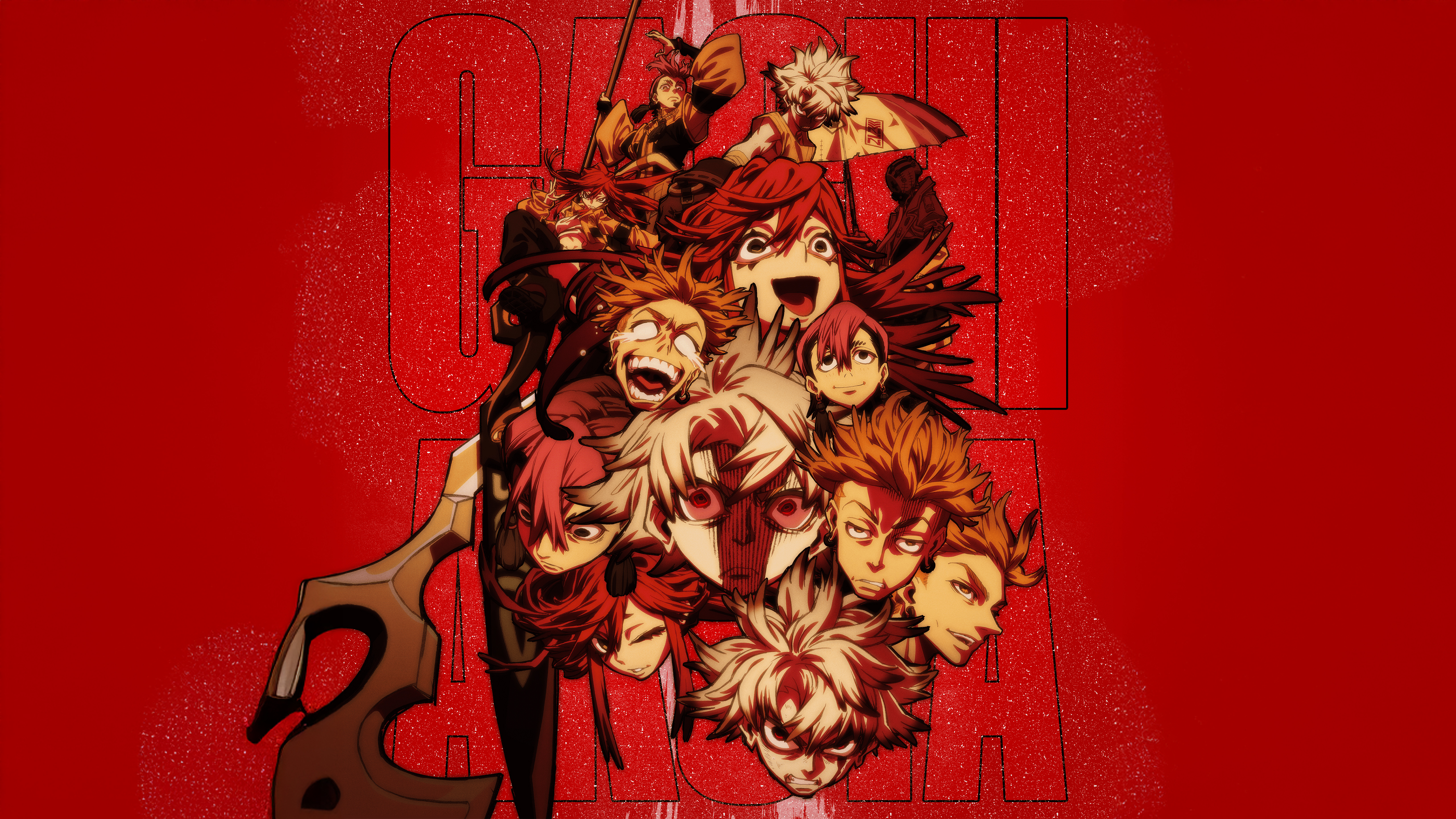 Gachiakuta, Staffel 1, Anime-Poster, Roter Hintergrund, Rudo Surebrec, 5K, Anime-Serie