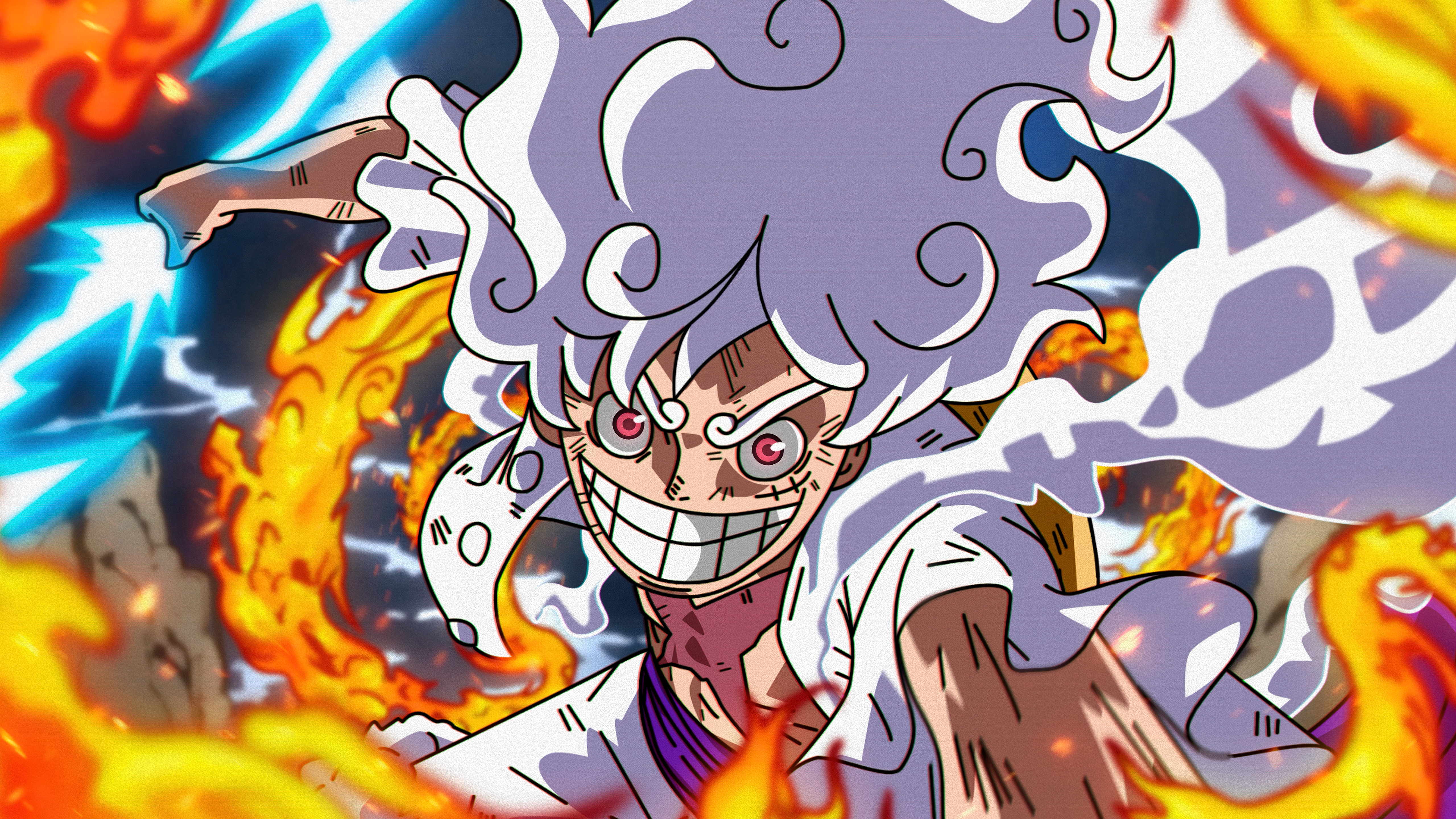 Gear 5, Luffy, One Piece, 5K, Sun God Nika