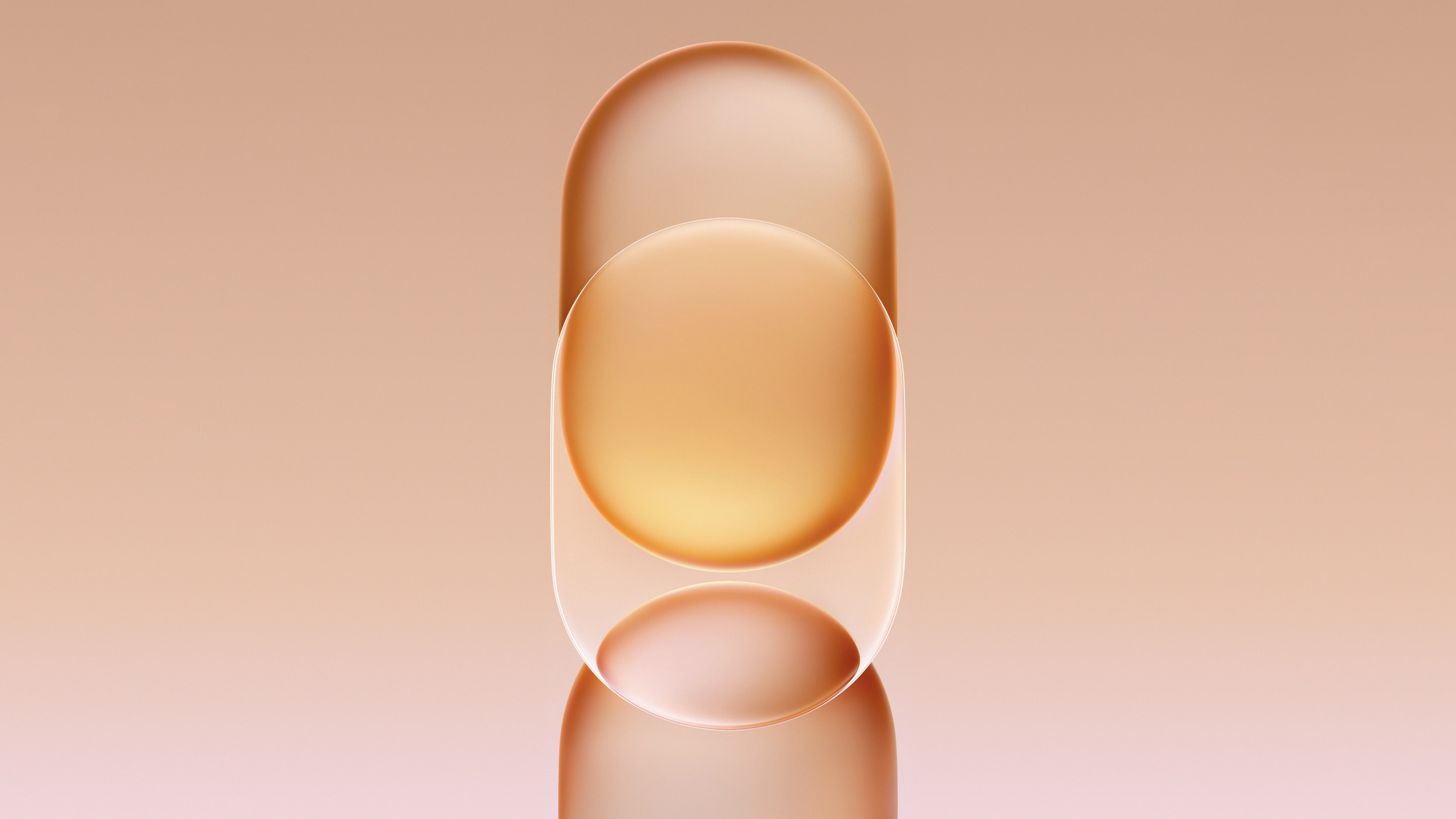 Geometrisch, Überlappung, Mattglas, Farbverlaufshintergrund, 5K, Glänzend, Transluzent, Oranger Farbverlauf