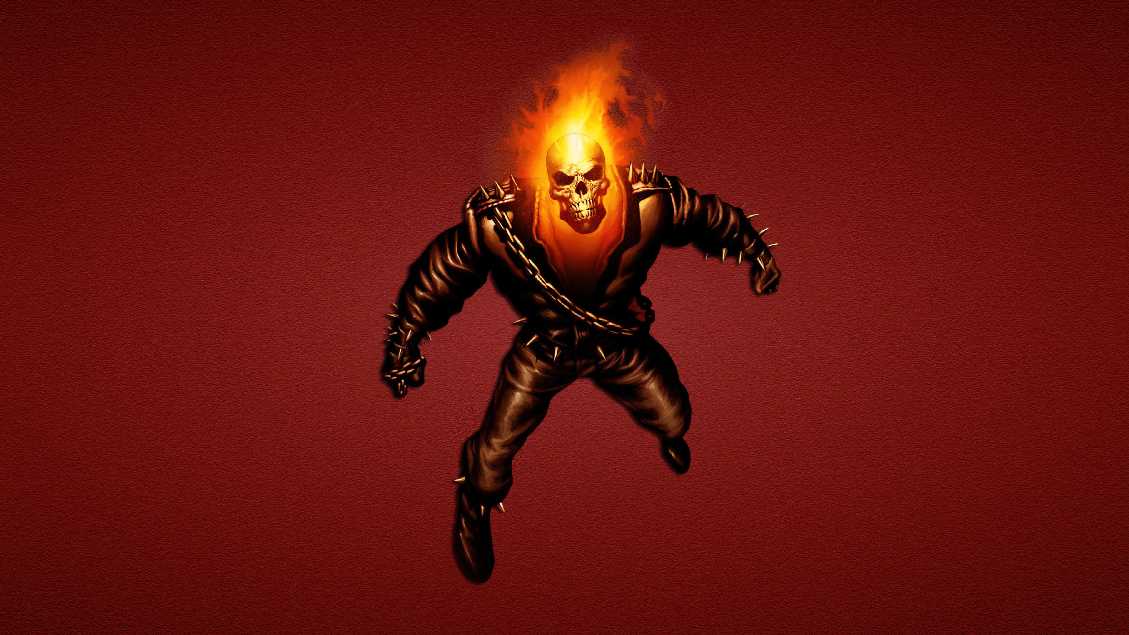 Ghost Rider, Artwork, Roter Hintergrund, Marvel-Superhelden, Totenkopf