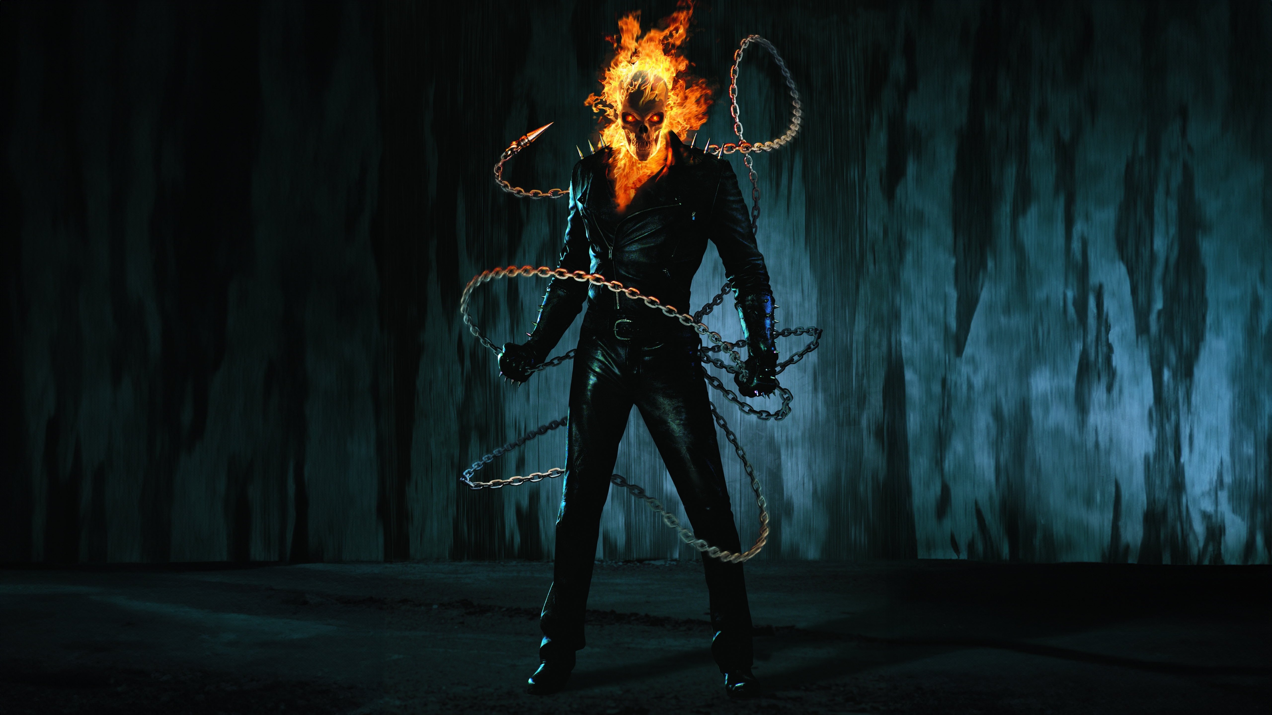 Ghost Rider, Superheld, 5K, Dunkle Ästhetik, Totenkopf, Feuer