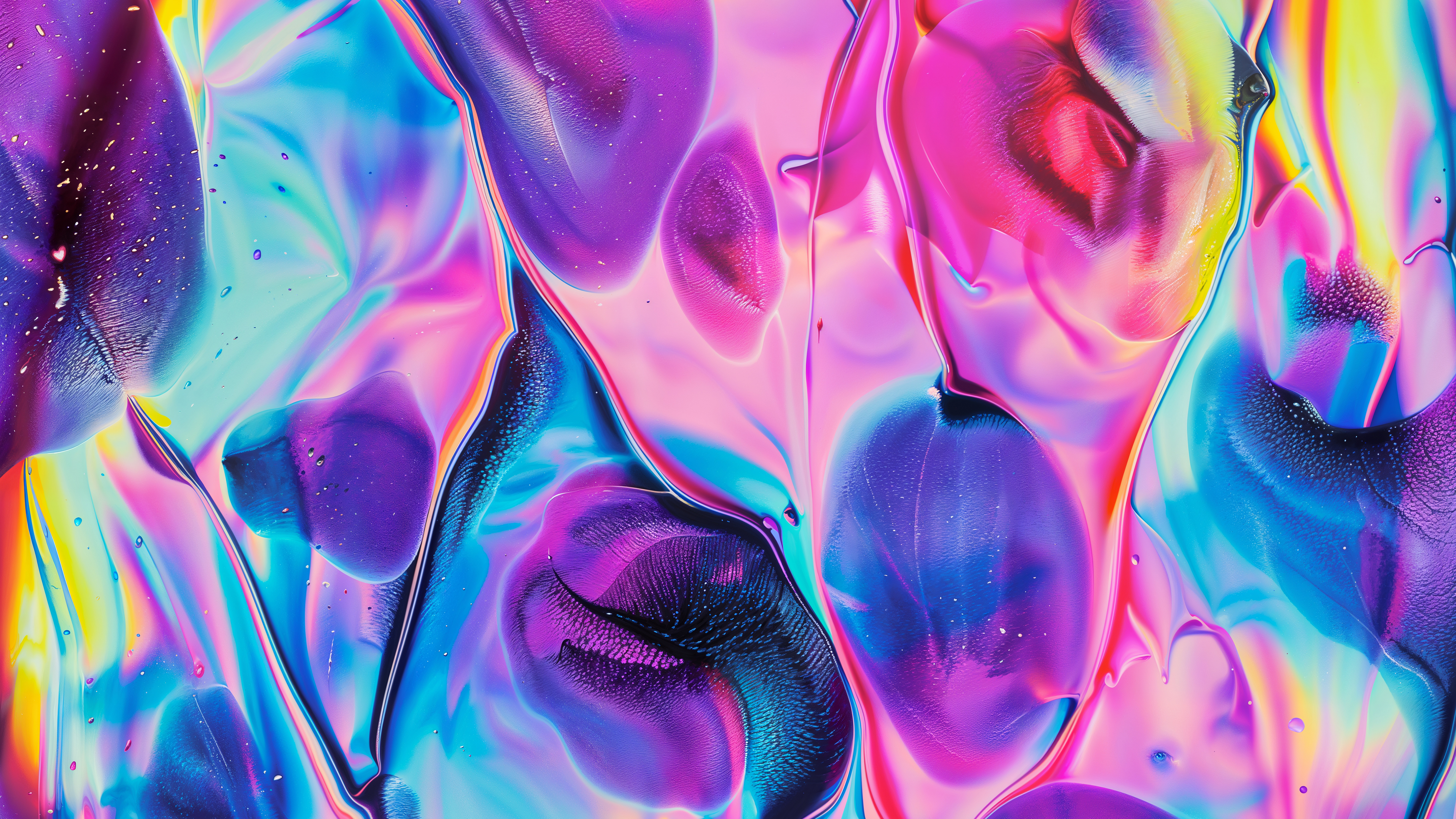 Holografisch, Liquid Art, Lebendig, Farbenfrohe Abstraktion, 5K