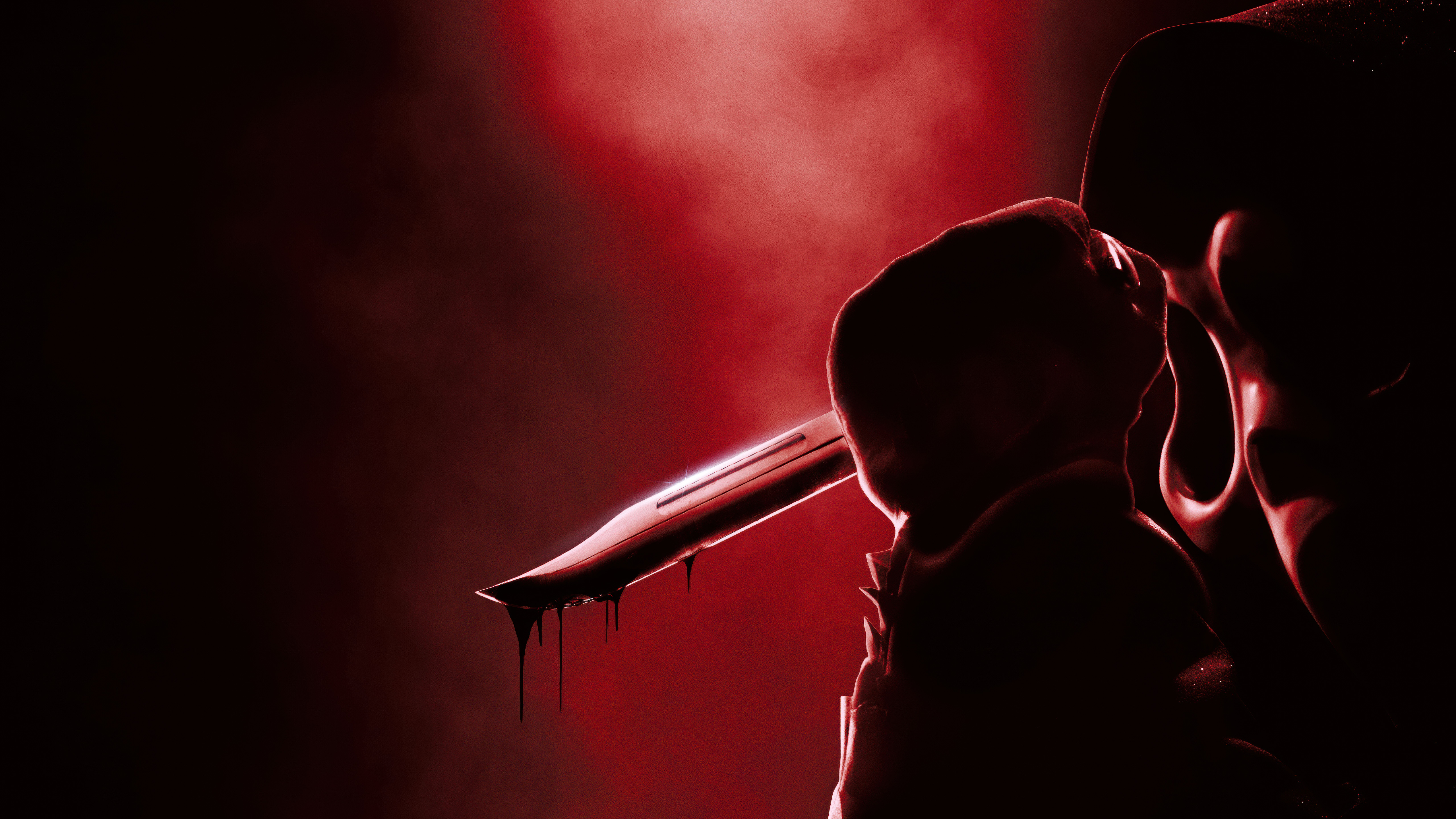 Horror, Ghostface, Scream 7, Blutiges Messer, Dunkelrot, 5K, Filme 2026