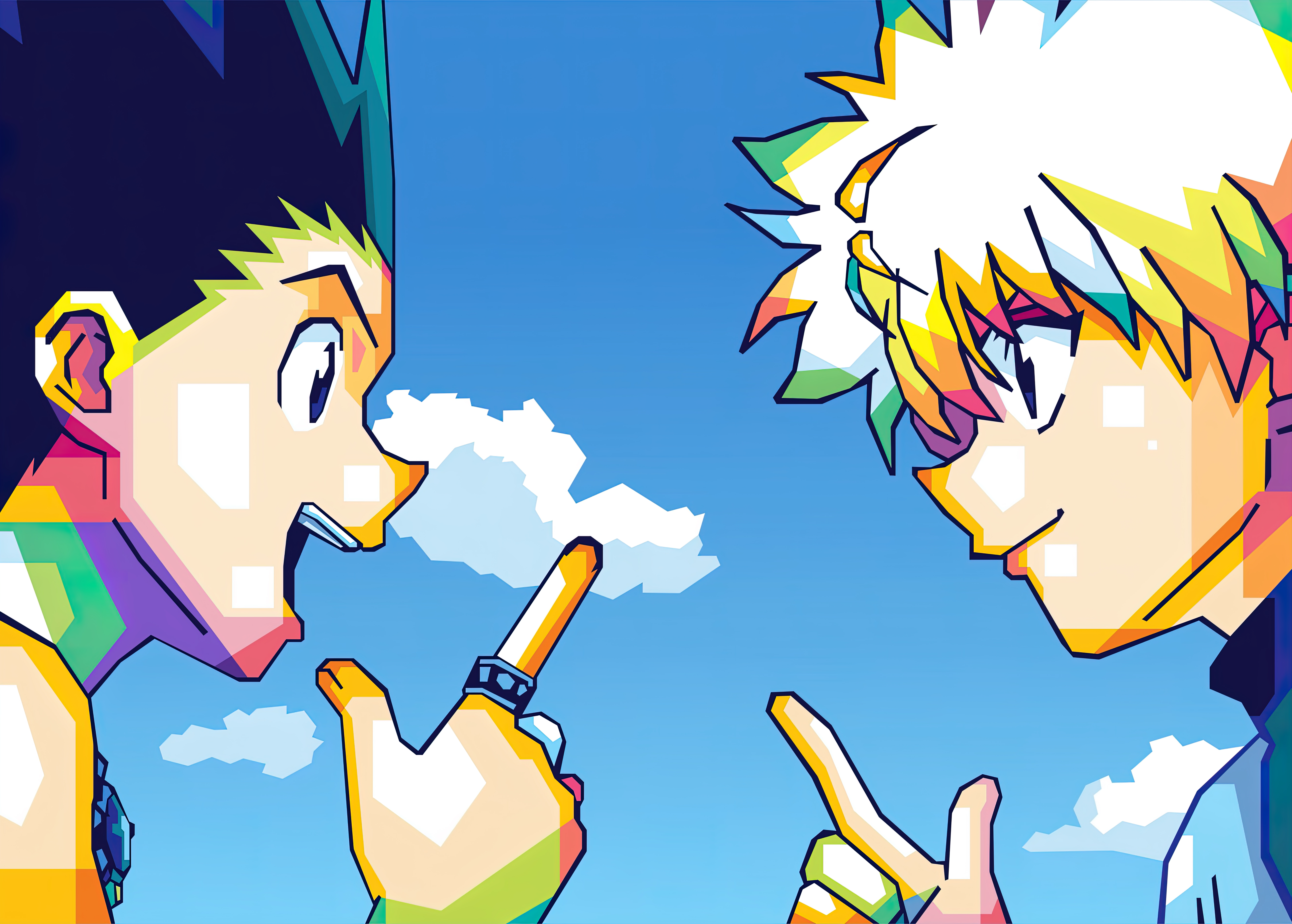 Hunter x Hunter, Gon Freecss, Killua Zoldyck, ästhetischer Anime, 5K, 8K