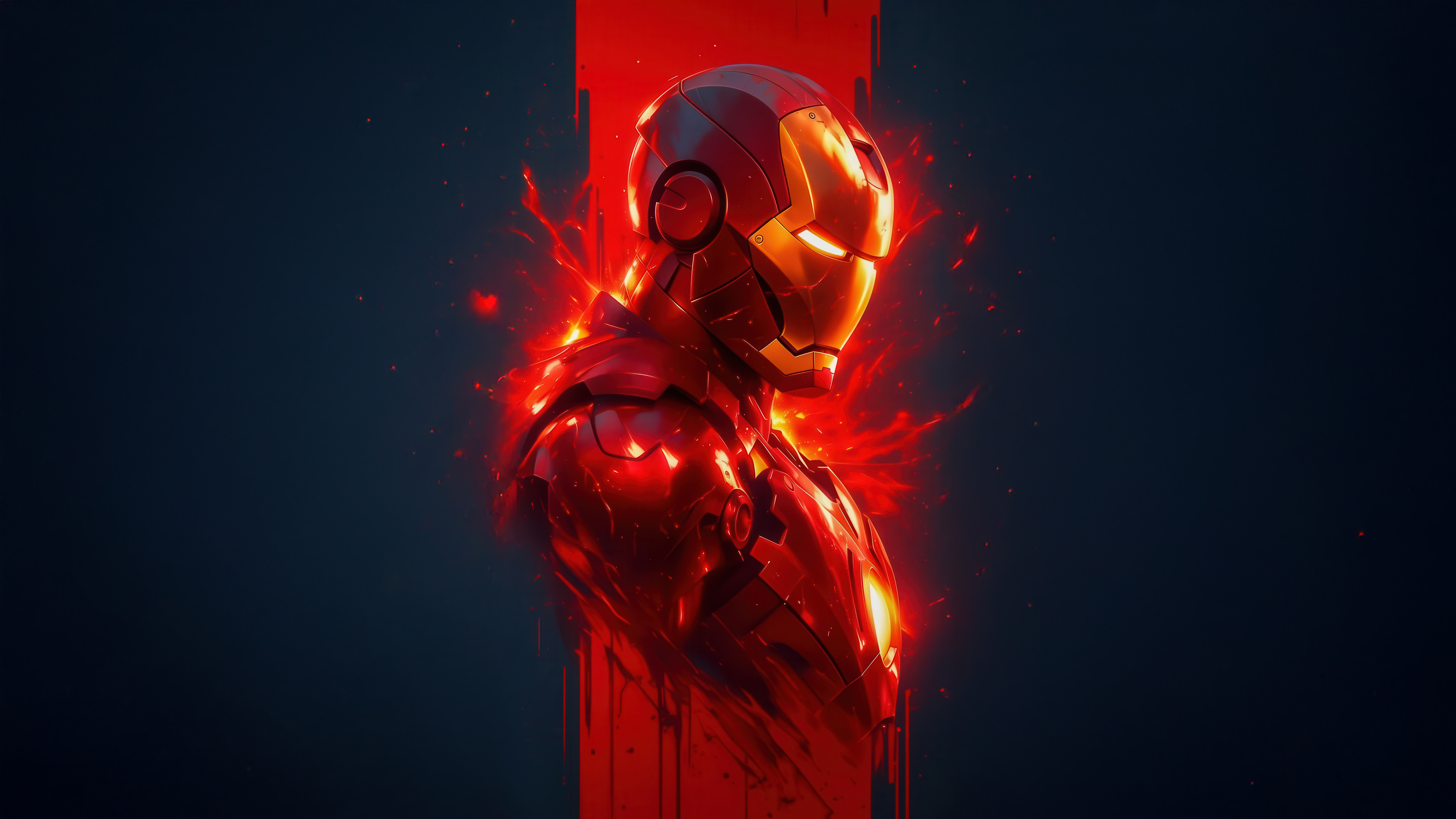 Iron Man, wild, 5K, Marvel-Superhelden, dunkler Hintergrund