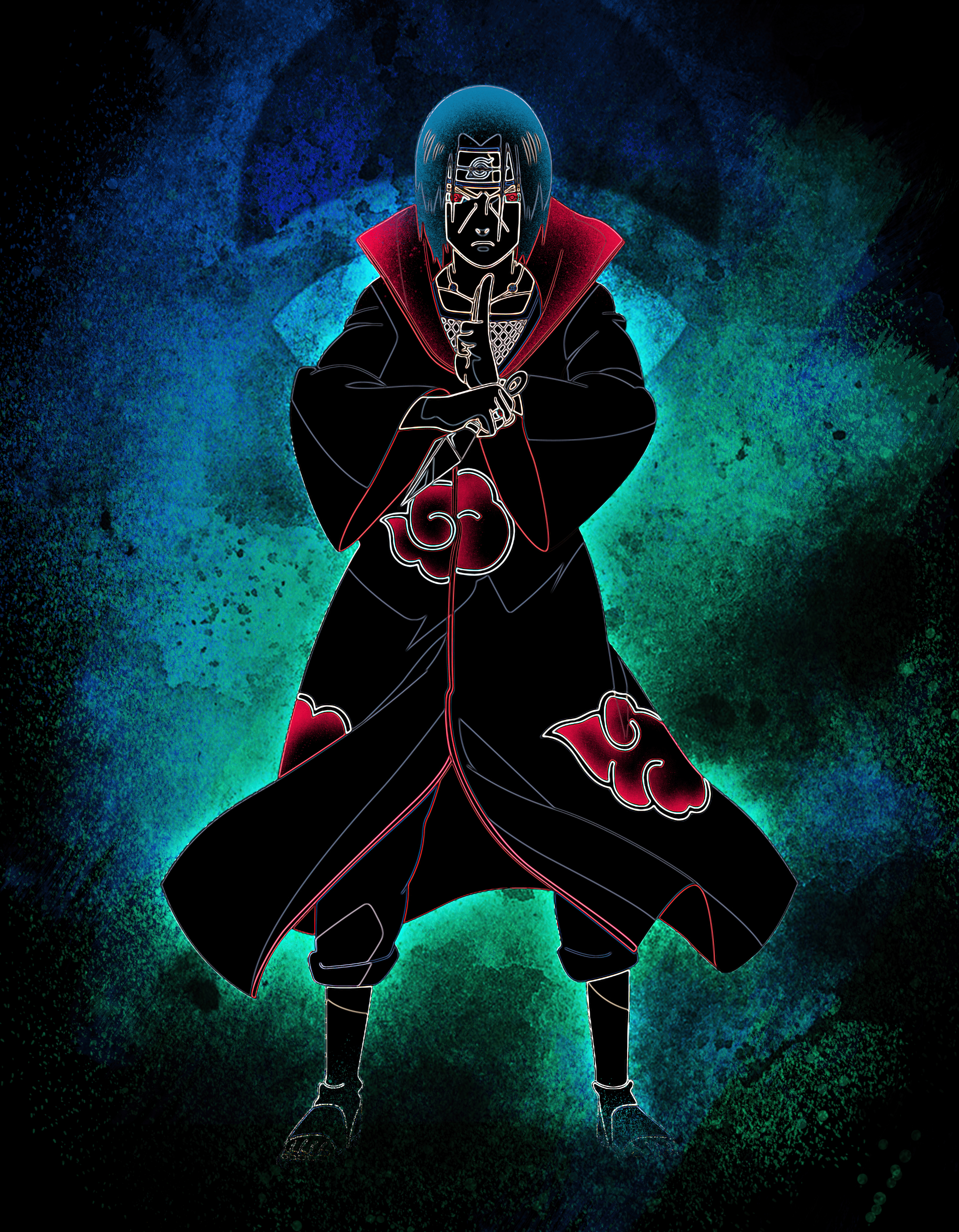 Itachi Uchiha, Artwork, Naruto, Digitale Kunst, 5K