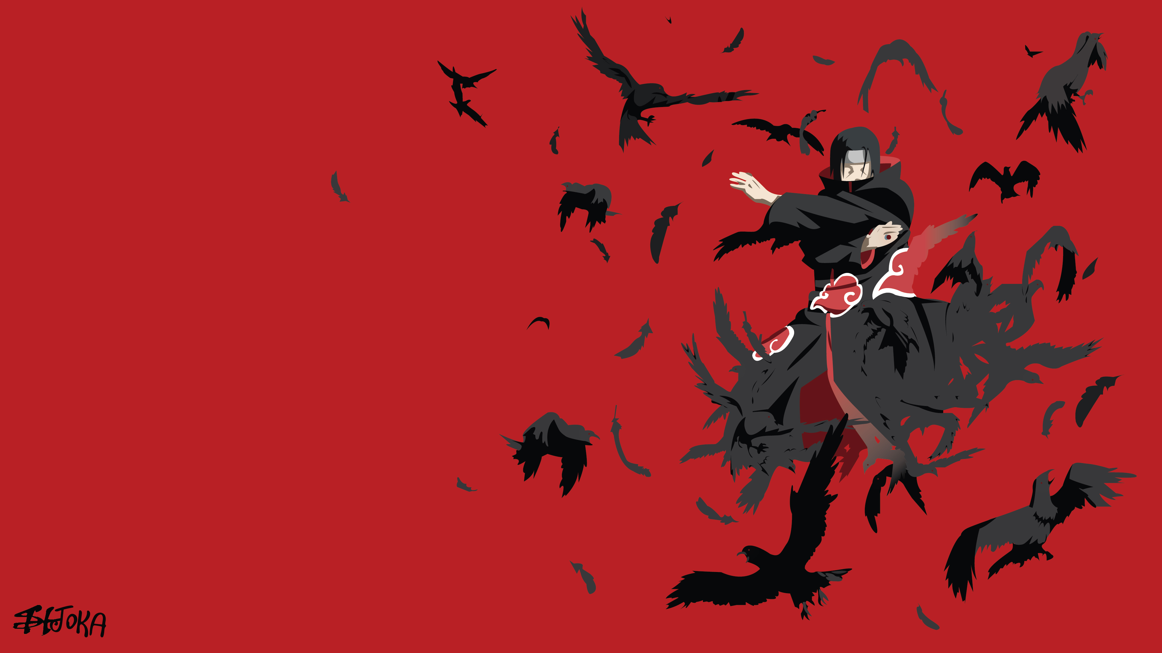 Itachi Uchiha, Naruto, Roter Hintergrund