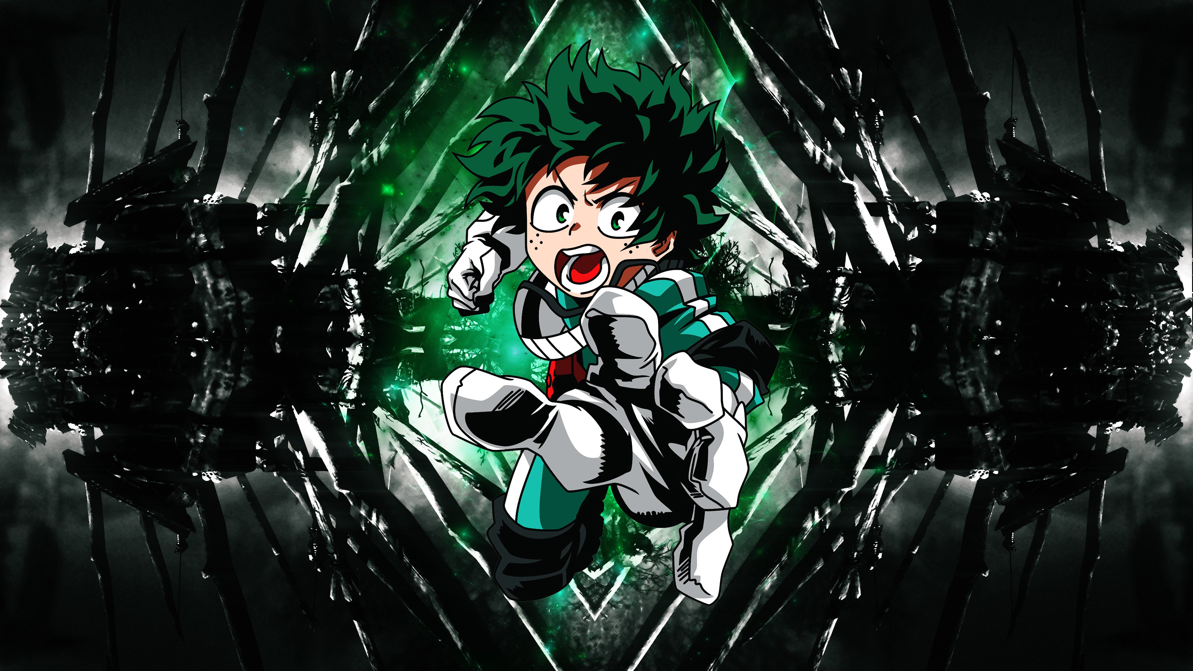 Izuku Midoriya, Dunkler Hintergrund, My Hero Academia