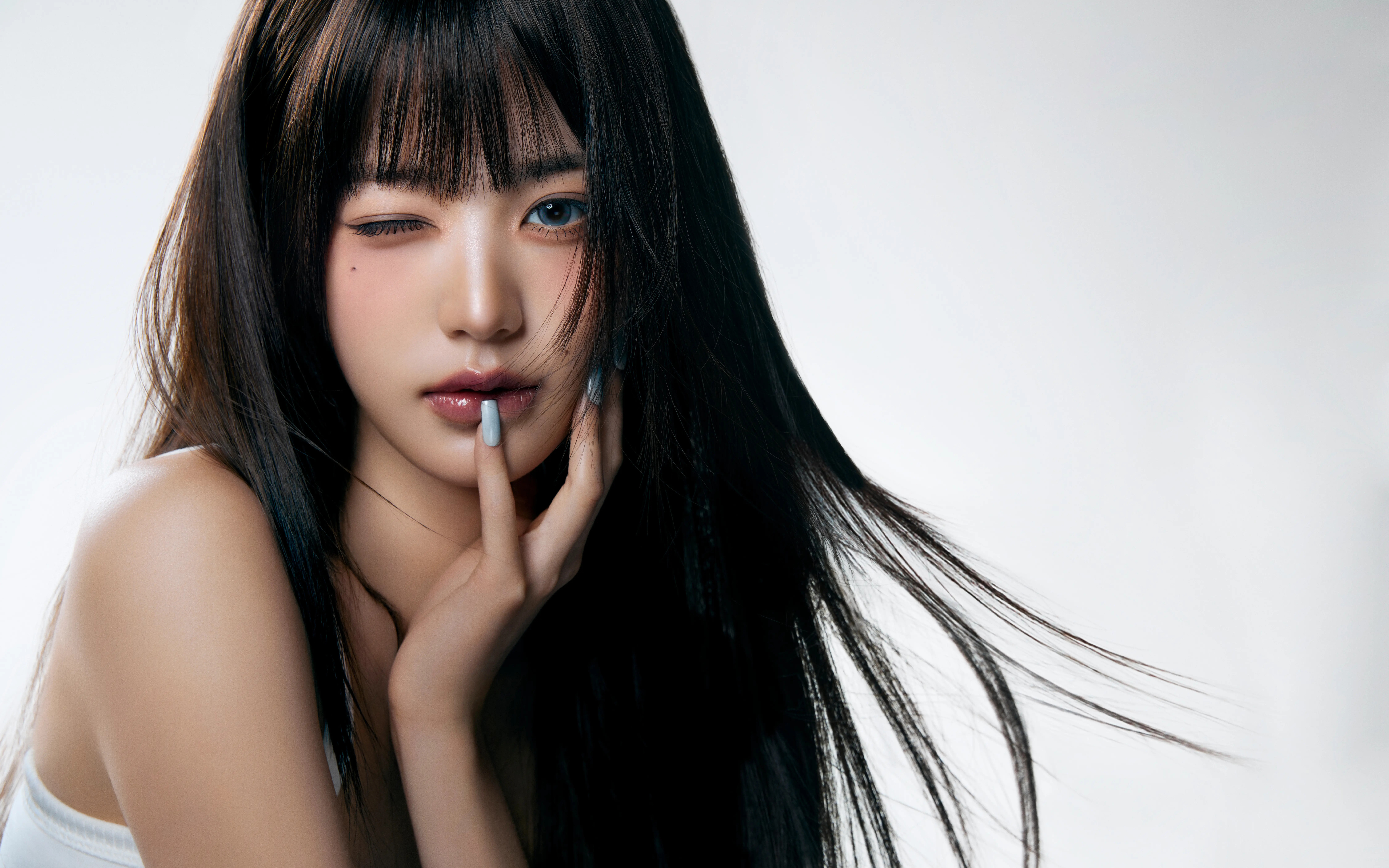 Jang Wonyoung, 8K, K-Pop-Sängerin, Weißer Hintergrund, 5K, südkoreanische Sängerin